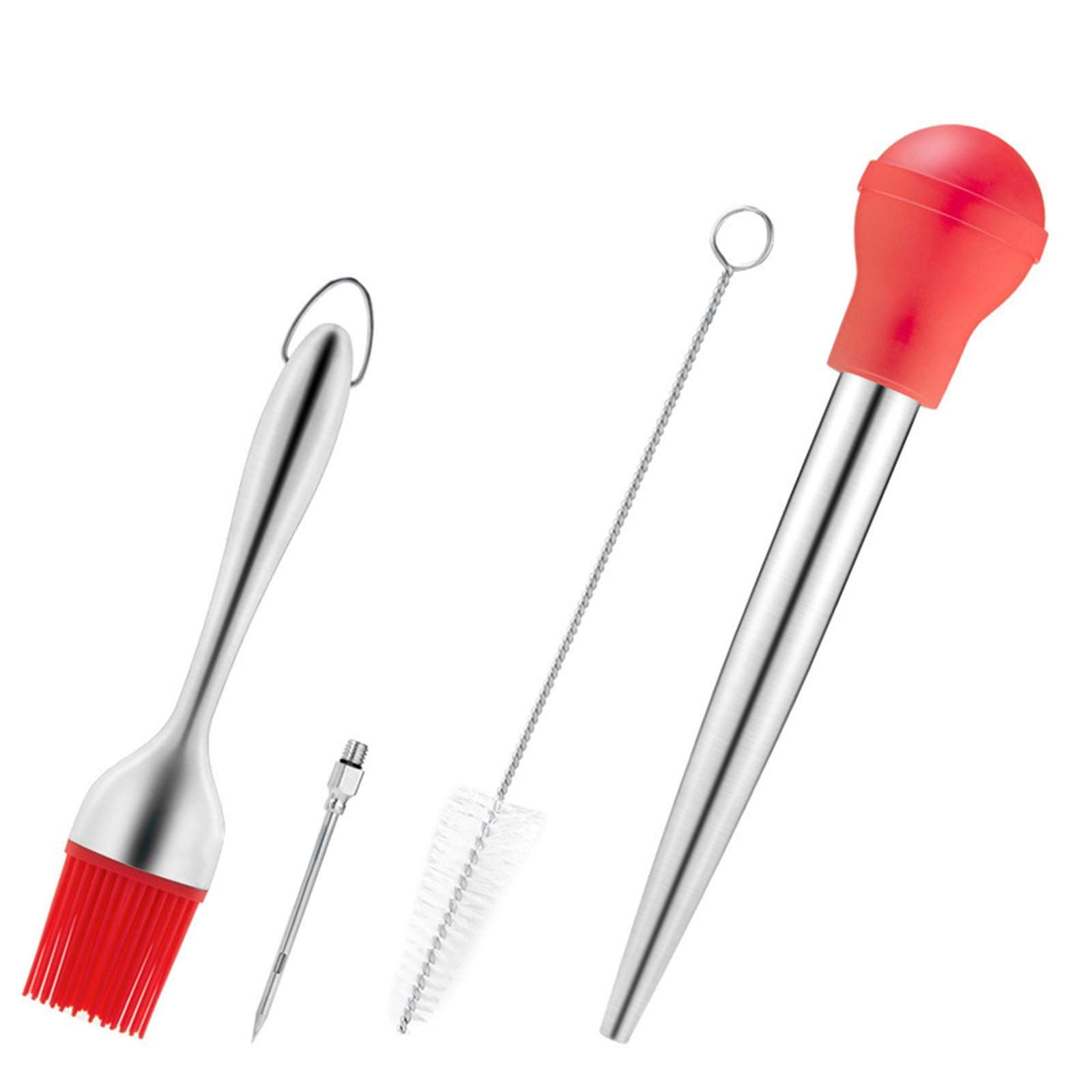 21-Day Fix Containers with Pump Tool - Stainless Steel Silicone Seasoning Set for Kitchen, BBQ & Dining Storage (Red)