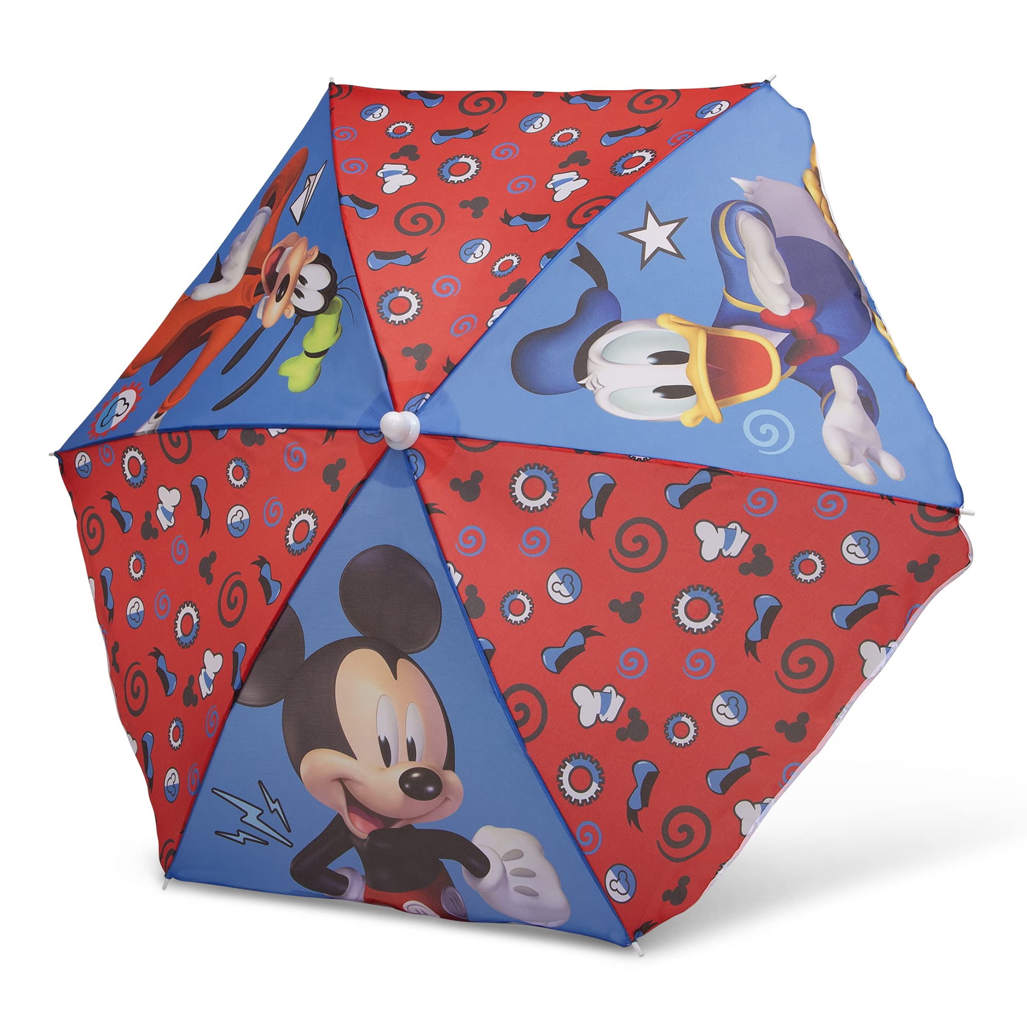 Disney Mickey Mouse 4-Seat Kids Picnic Table with Umbrella & LEGO-Compatible Tabletop - Outdoor Play, Birthday Parties, Backyard Fun by Delta Children