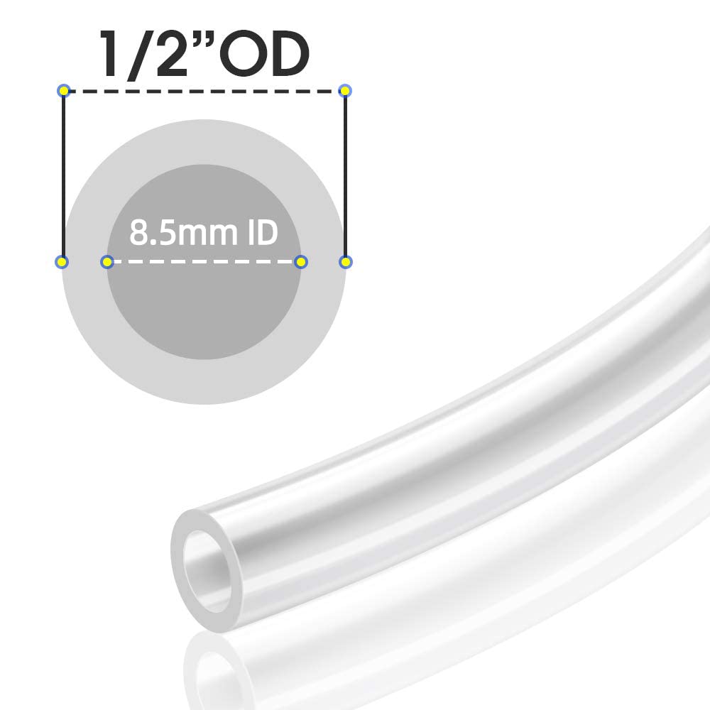 TAILONZ PNEUMATIC 1/2 Inch OD 10 Meters Clear PU Air Hose - High Pressure Flexible Tubing for Air Compressor, Spray Gun, Pneumatic Tools & Fluid Transfer - Ideal for Industrial, Automotive & DIY Projects