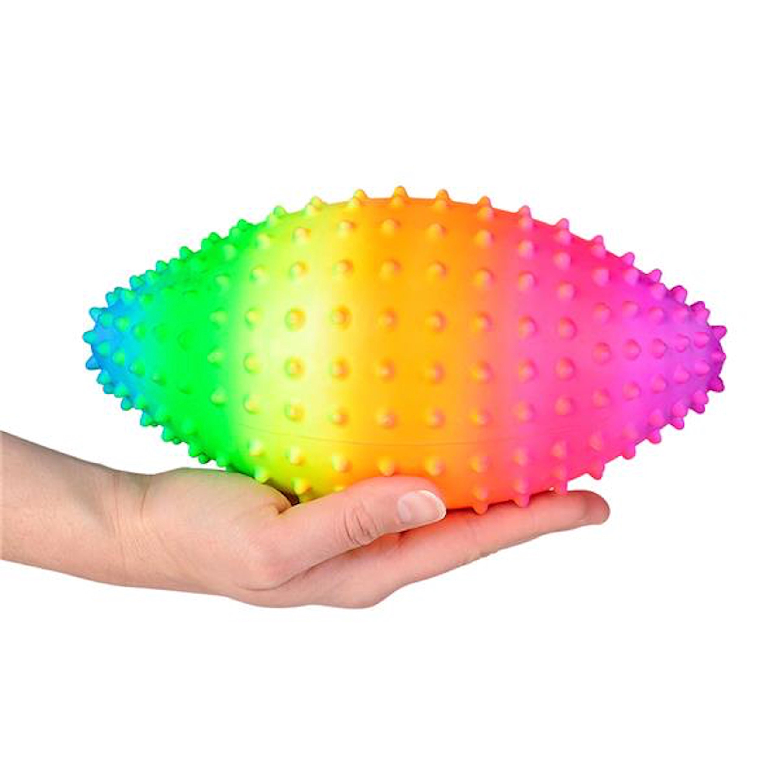 Rhode Island Novelty 9-Inch Rainbow Knobby Football - Perfect for Beach Games, Backyard Fun & Outdoor Sports Activities