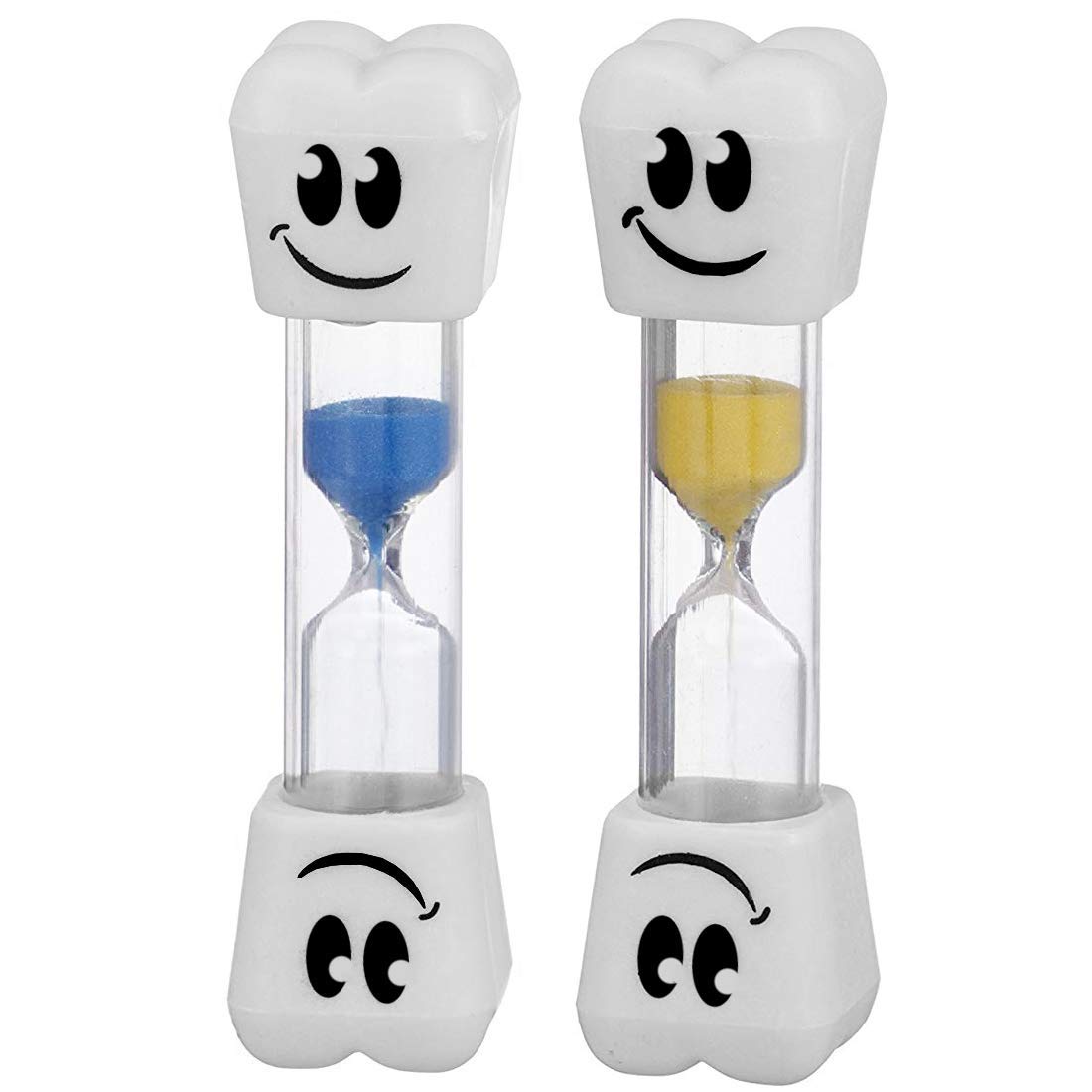 Smile Tooth 2 Minute Sand Timer for Kids - Colorful 2-Pack Dental Hygiene Timer - Perfect for Teeth Brushing, Classroom Activities & Board Games
