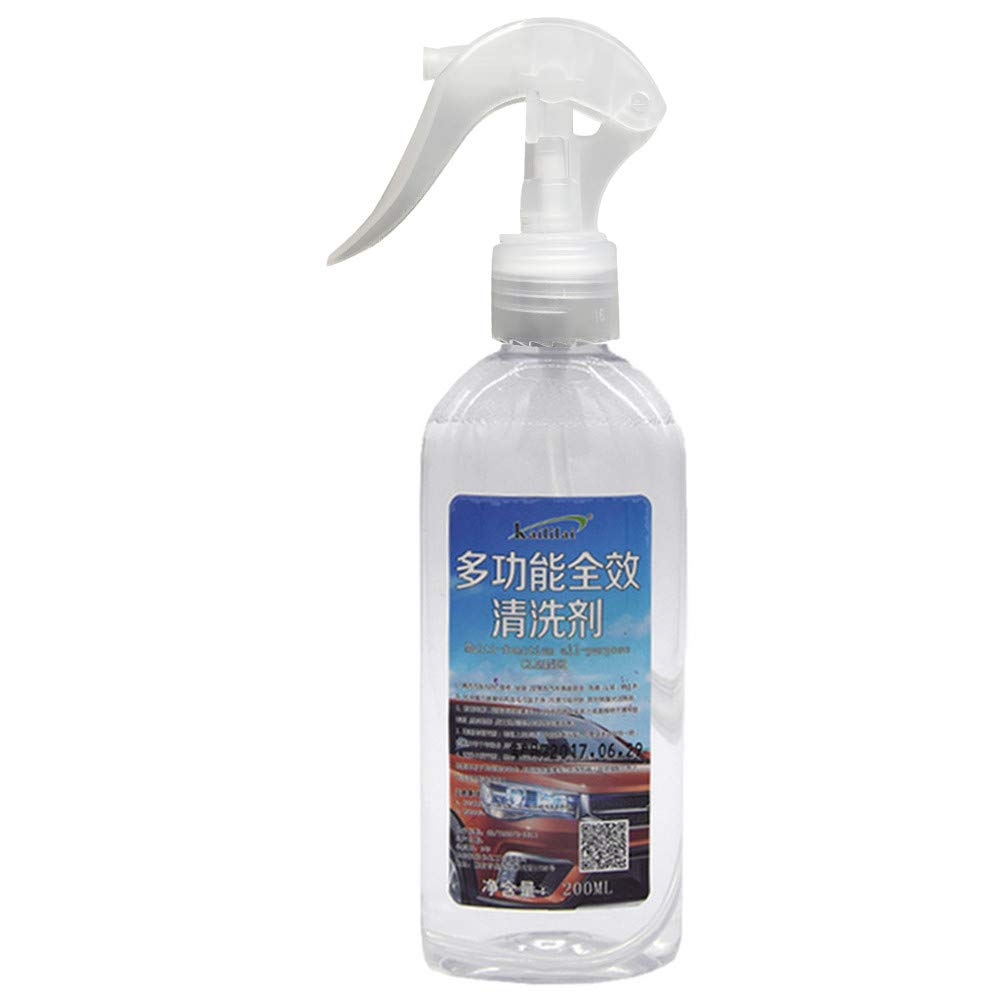 200ml Multi-Functional Car Interior Cleaner - Universal Auto Detailing Spray for Seats, Dashboard & Carpets | Pet Hair Remover & Dust Magnet | Perfect for Car Wash, Home & Office Cleaning (White)