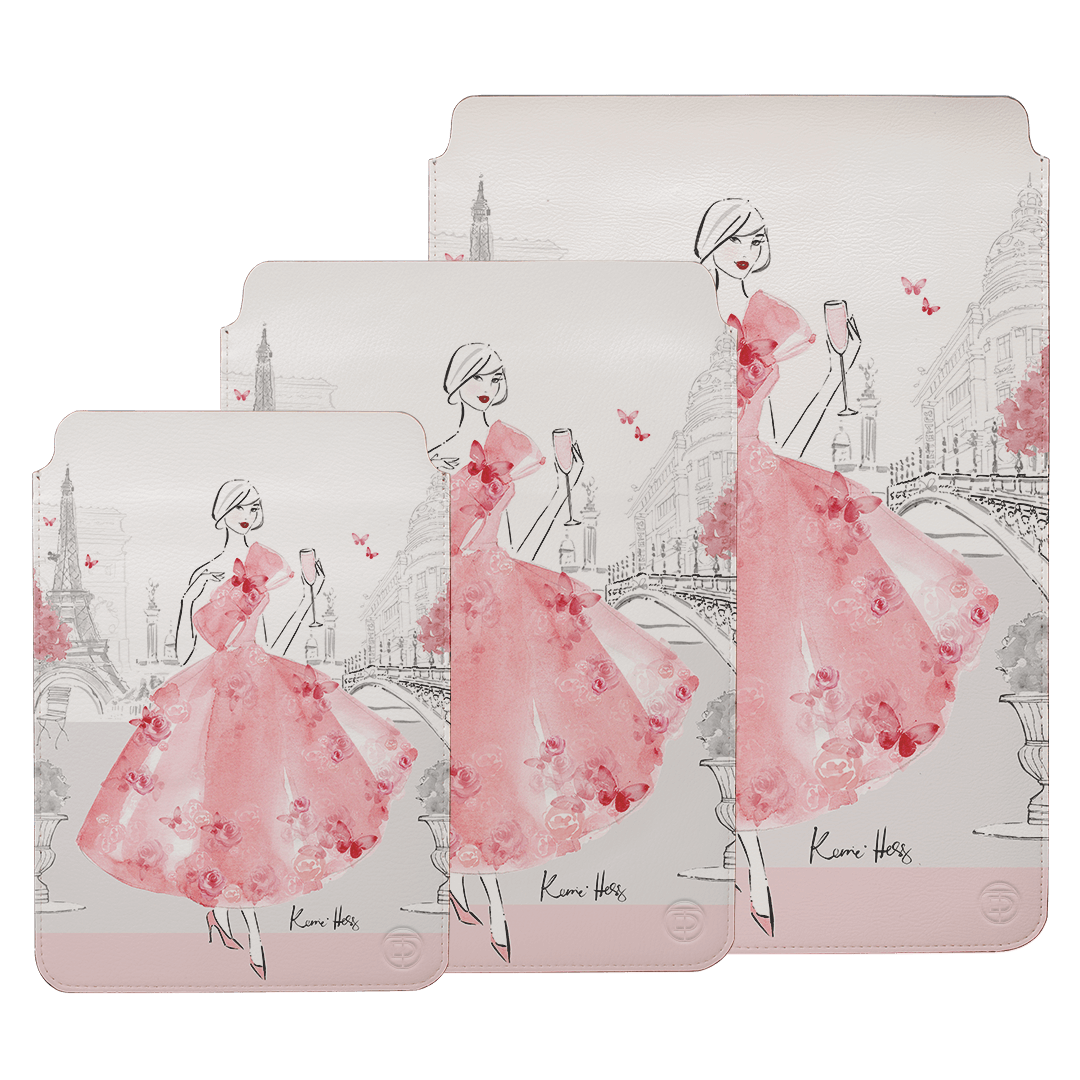 Stylish Rose Paris Laptop & iPad Sleeve Case - Protective Cover for MacBook, iPad Pro, Air - Perfect for Work, Travel & School