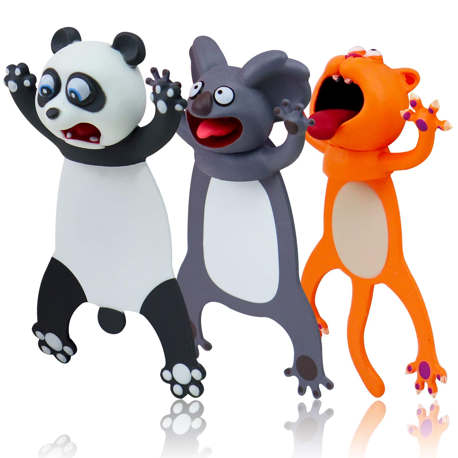 Funny Animal Bookmarks for Kids - 3 Pack Cute Wacky Pals Bookmark Set for Boys and Girls - Perfect for School Reading, Library Books, and Gift Giving