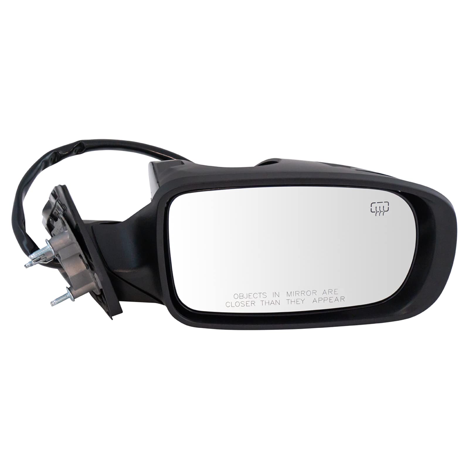 TRQ Power Heated Memory Side Mirror for Chrysler 300 Passenger Side - Smooth Black Finish | Perfect for Winter Driving & Enhanced Visibility