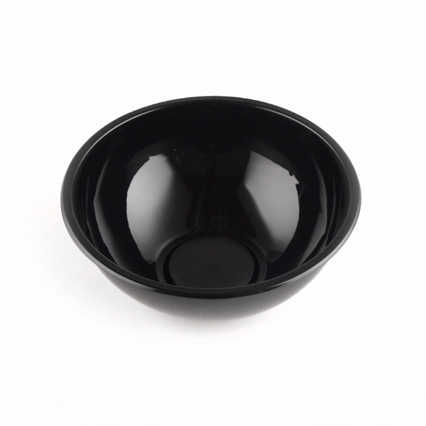 18 oz Round Black Plastic Salad Bowls - 6x6x2.5 Inches - Bulk Pack of 200 - Perfect for Restaurants, Catering, Parties & Meal Prep