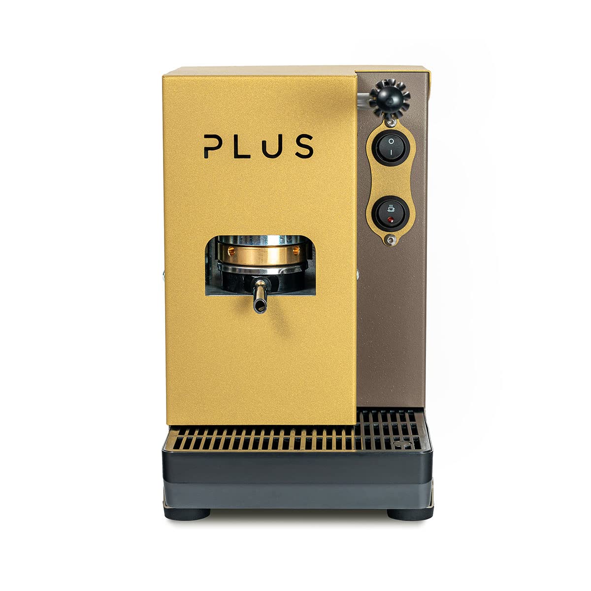 La Bevanda Del Re Aroma Plus Manual Espresso Machine - Compact 44mm ESE Pod Coffee Maker with 50 Capsules, Golden/Brown Color, 5kg - Perfect for Home, Office & Small Spaces