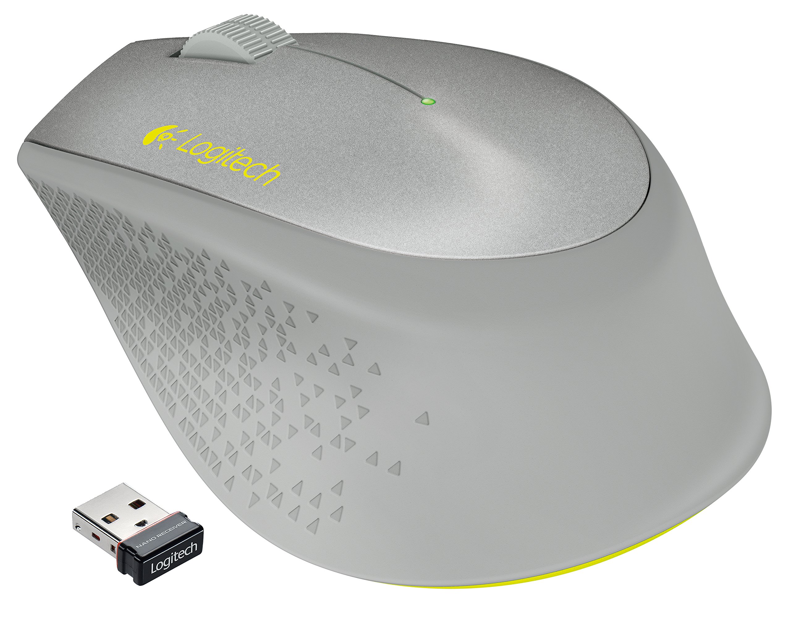 Logitech Wireless Mouse - Ergonomic Design, 2.4GHz USB Receiver, 3 Adjustable DPI, Silent Click - Compatible with PC, Laptop, Mac (Silver) | Perfect for Office, Home & Gaming Use