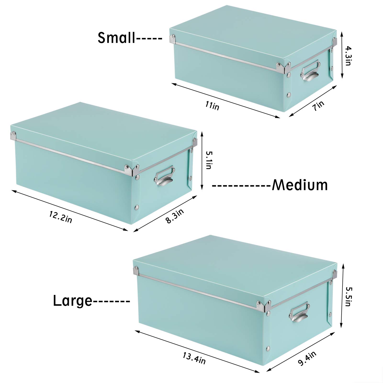 SEEKIND 3-Piece Foldable Storage Box Set with Lids & Handles - Multi-Size Plastic Organizer for Clothes, Cosmetics, Books | Space-Saving Home & Office Storage Solution