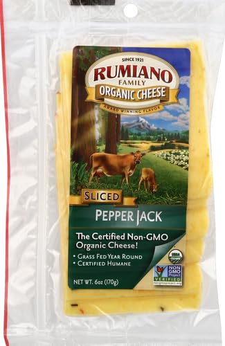 Organic Pepper Jack Cheese Sliced 6 oz - Perfect for Sandwiches & Snacking
