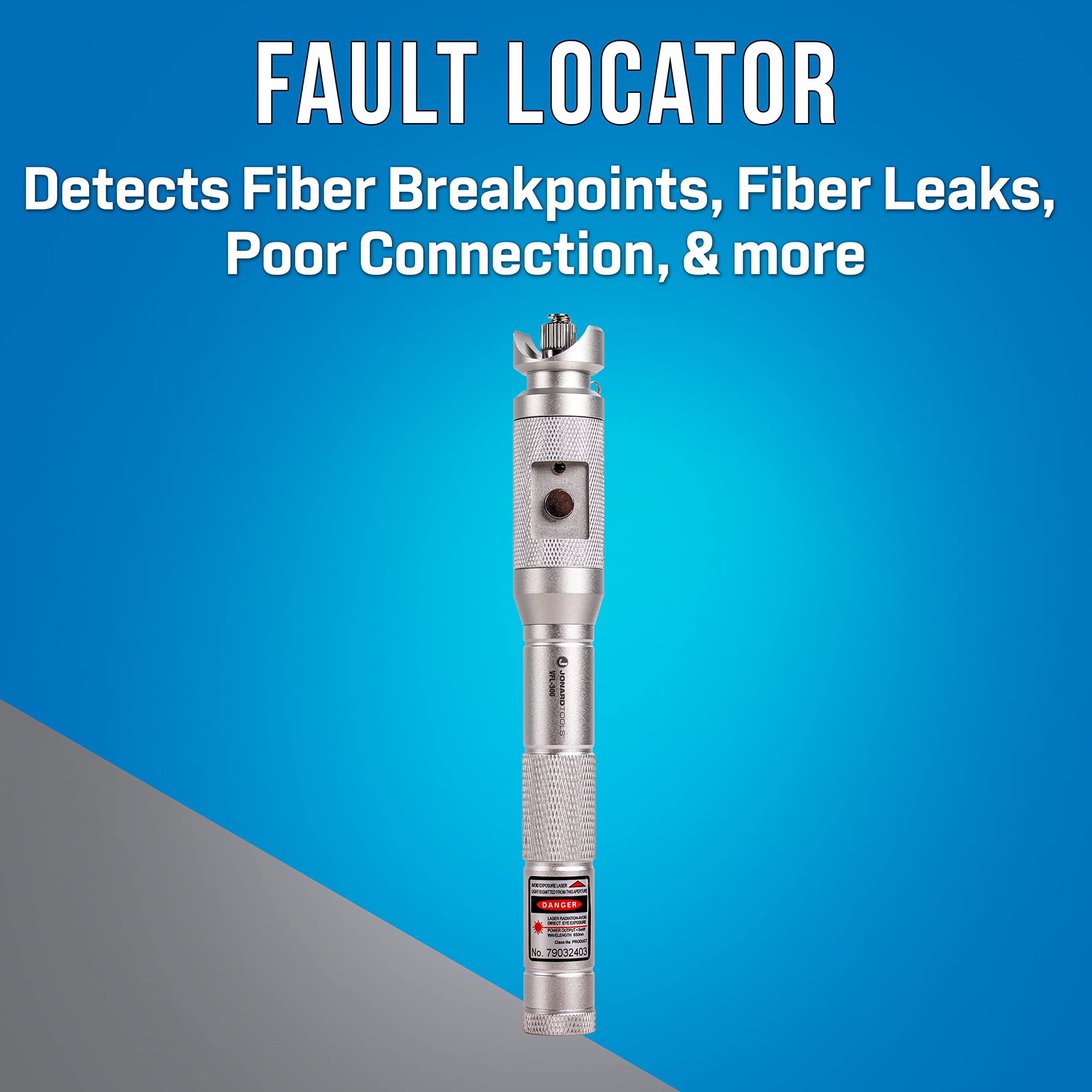 Jonard Tools VFL-300 Professional Visual Fault Locator Kit with FC/SC/ST Adapters | Fiber Optic Cable Tester for Network Installation & Maintenance | Ideal for Telecom Engineers, Data Centers & Home Networking