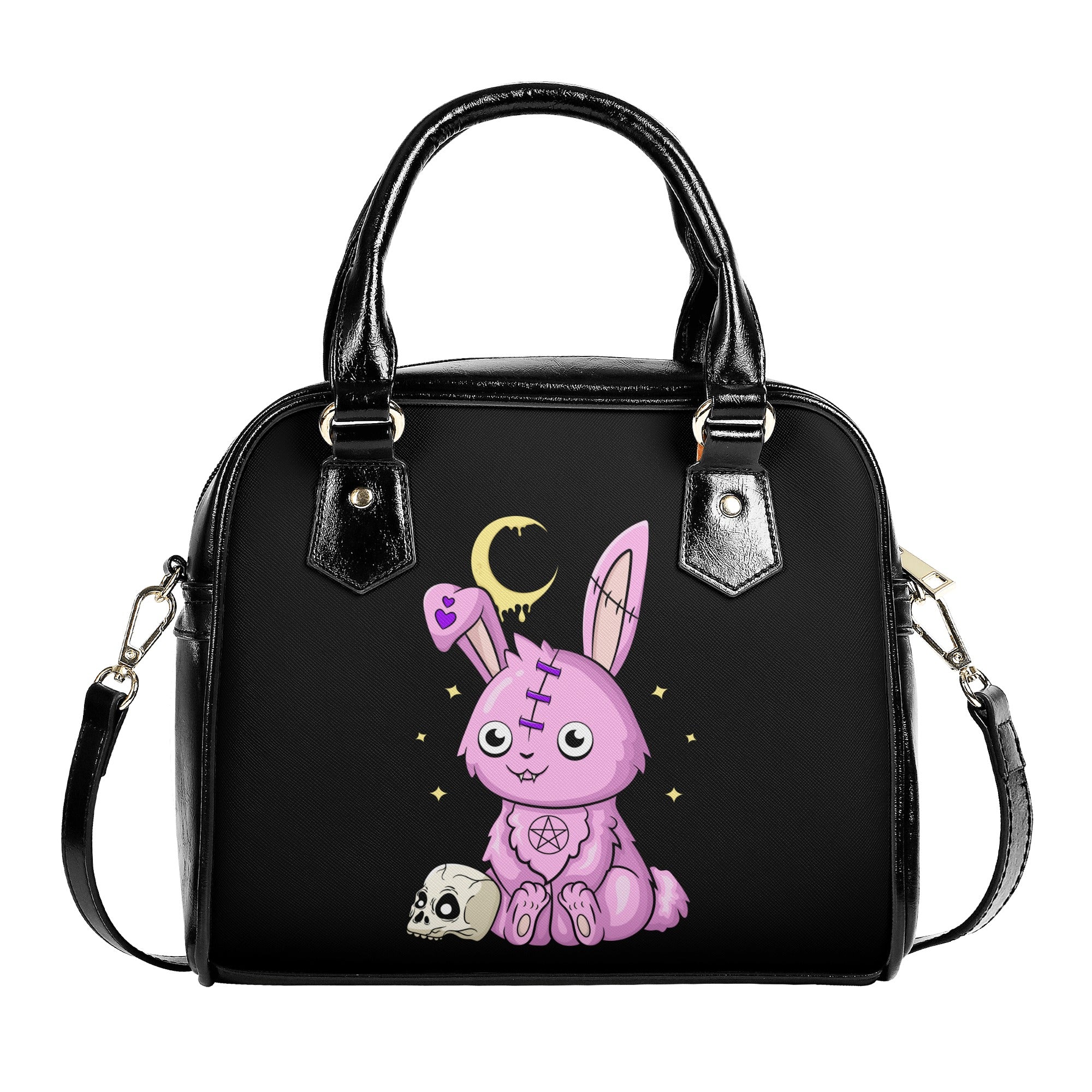 Gothic Bunny Shoulder Bag - Cute Rabbit Crossbody Purse for Women, Gothic Fashion Accessory for Casual Outfits & Halloween Costumes