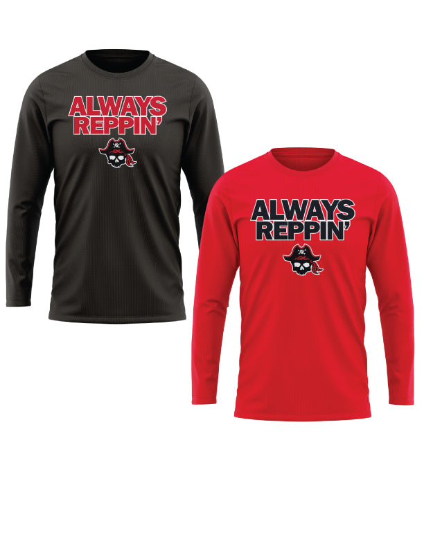 Parrish Pirates Long Sleeve Dri-Fit Performance Shirt - Moisture Wicking Athletic Top for Sports, Gym & Casual Wear