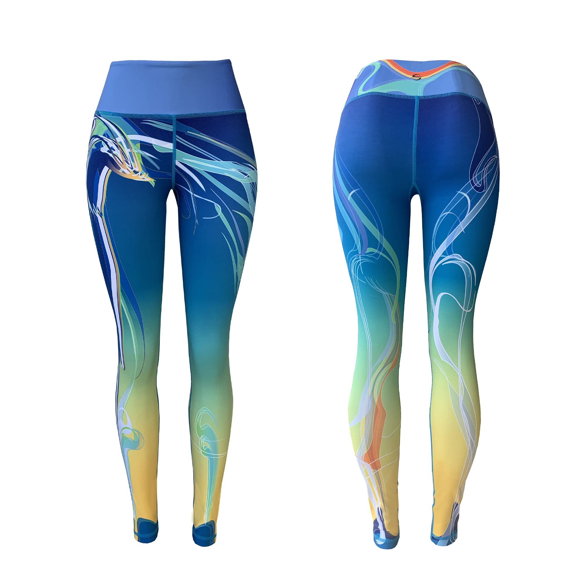 Women's High-Waisted Swim Workout Leggings - UPF 50+ Quick-Dry Wetsuit Pants for Surfing, Yoga & Beach Activities