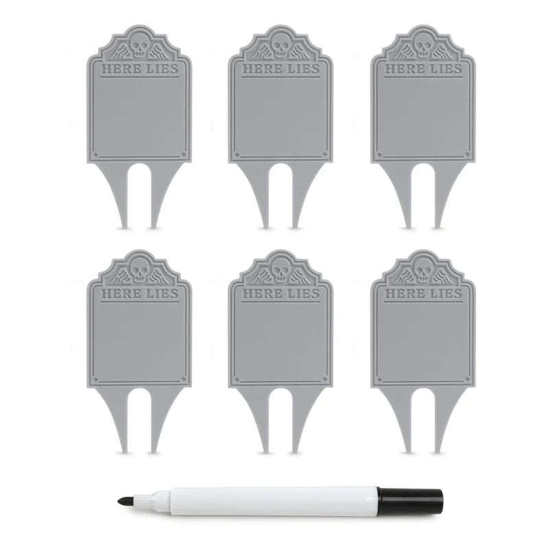 Fred Grave Markers - Reusable Food Signs for Picnics, Parties & Outdoor Events - Durable & Eco-Friendly Memorial Plaques for Graves & Gardens