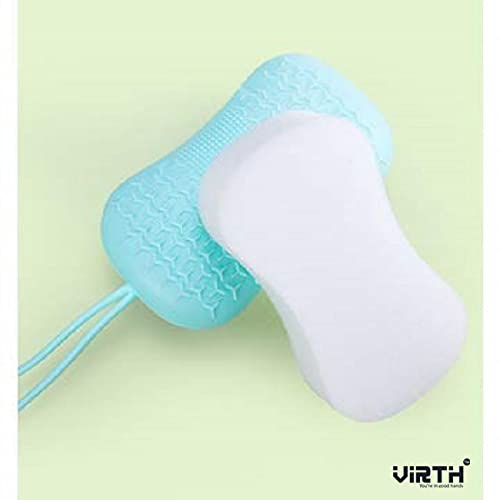 Virth® Silicone Body Brush - Soft Exfoliating Shower Brush for Kids & Adults - Gentle Back Scrubber Alternative - Perfect for Bubble Bath & Spa Days (Great for Sensitive Skin & Deep Cleansing)