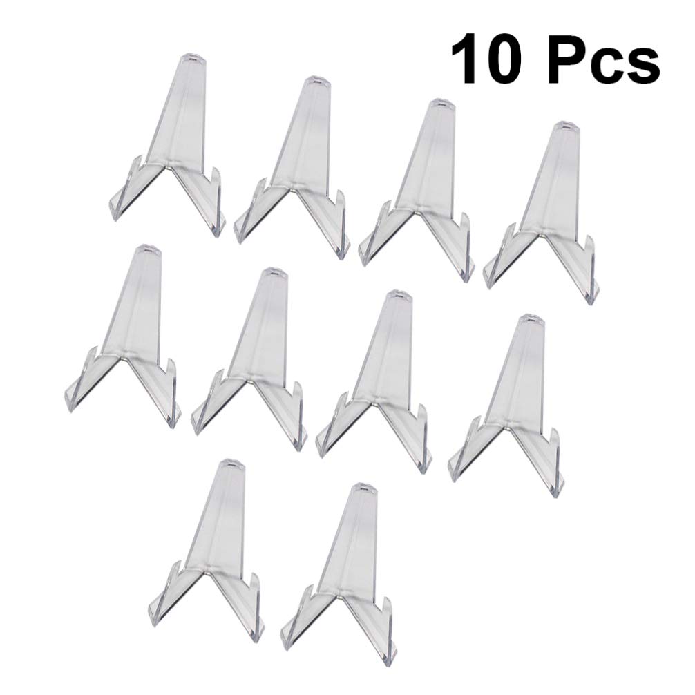 10pcs Acrylic Easel Stands for Display - Coin, Plate & Picture Holders - Perfect for Wedding Decor, Birthday Party, Home Display & Tabletop Decorations - Versatile for Artwork, Photos, Collectibles & More
