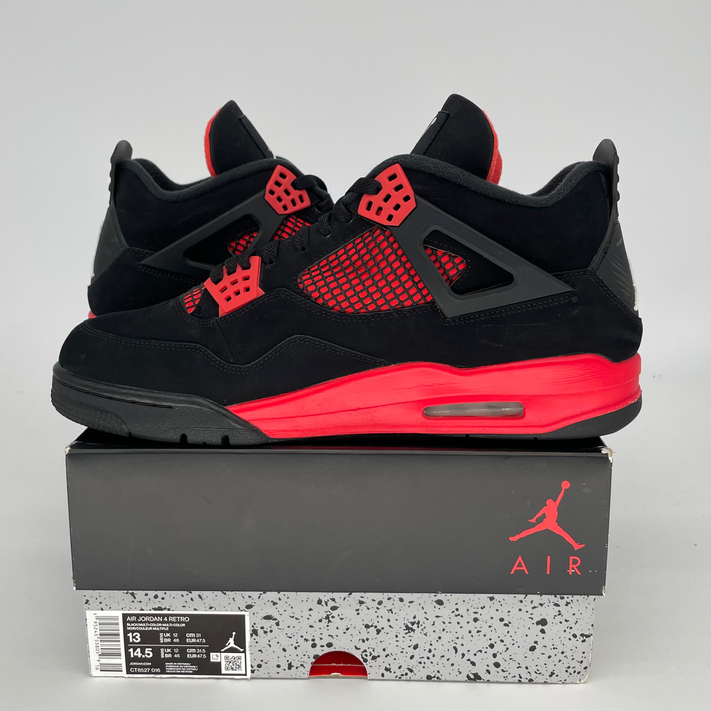 AIR JORDAN 4 Retro Red Thunder Men's Basketball Shoes Size 13 - Style CT8527-016 | Authentic Sneakers for Sports, Streetwear & Sneaker Collection