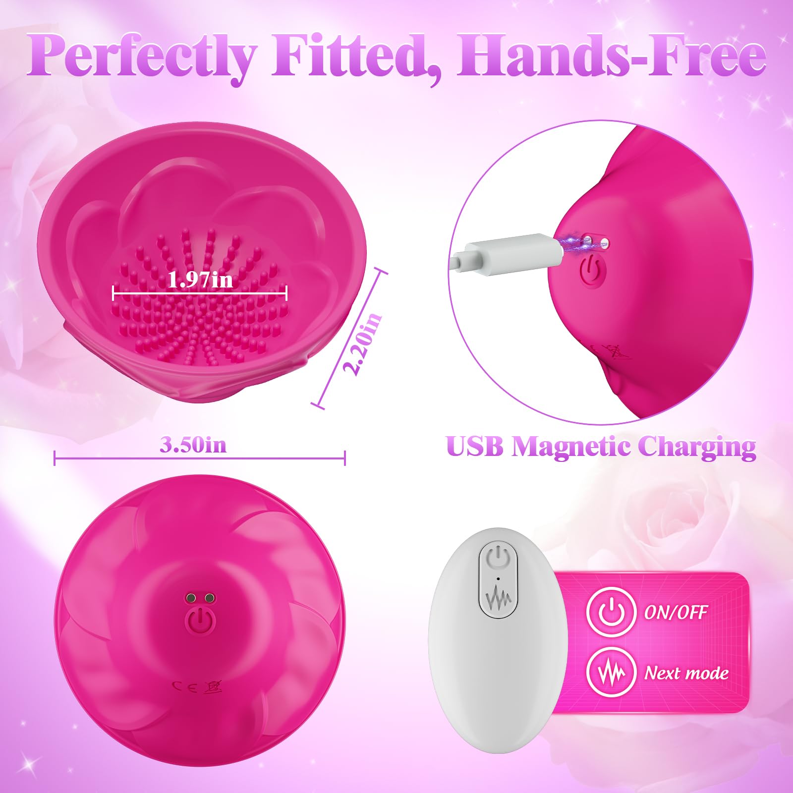 Premium Wireless Nipple Clamps with 9 Vibration Modes & APP Remote Control - Pink Adult Nipple Stimulator Toy for Women & Couples - Sensual Massager for Foreplay, BDSM & Intimate Play