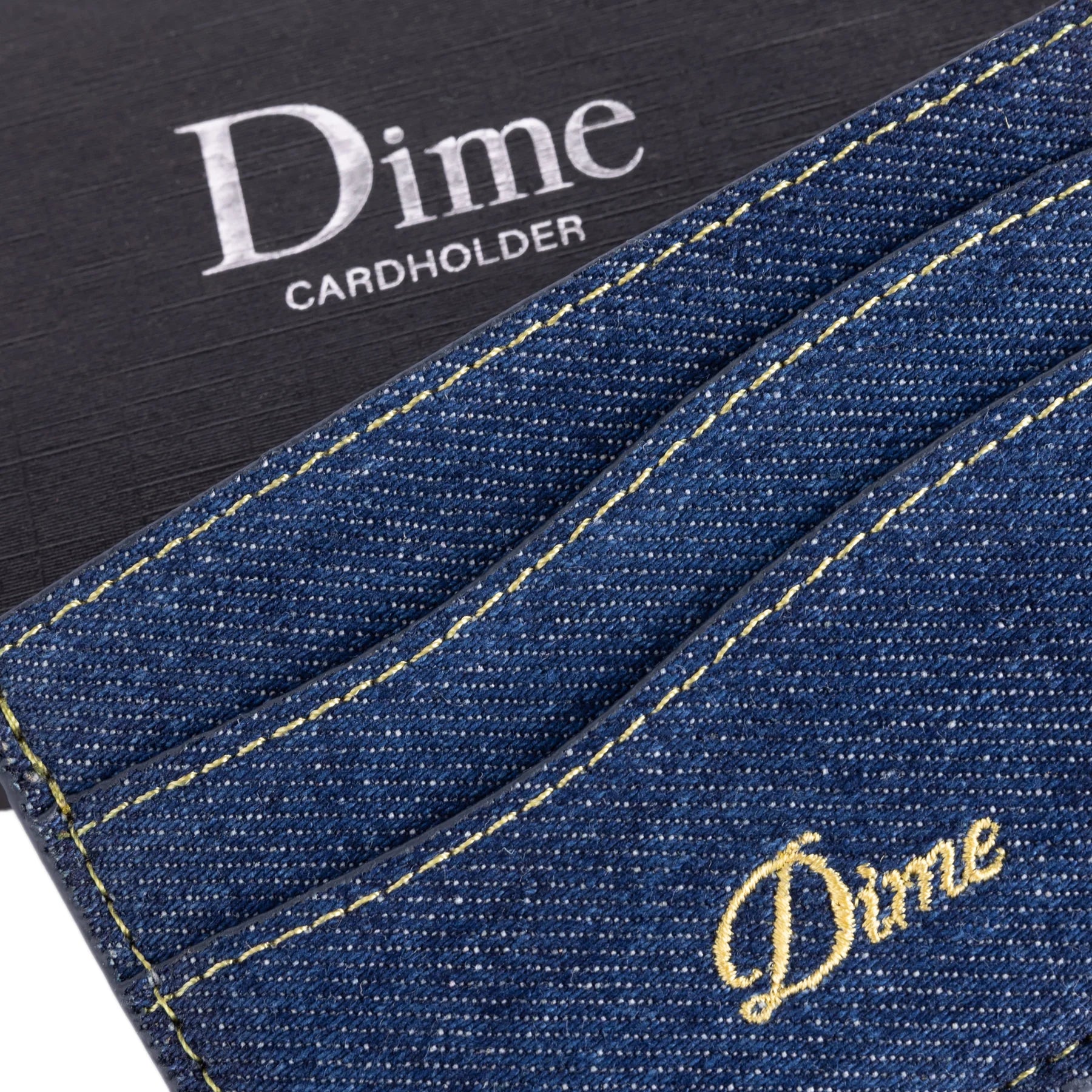 Vintage Indigo Denim Cursive Card Holder - Slim Wallet for Credit Cards & IDs - Perfect for Everyday Use, Travel, and Minimalist Lifestyle
