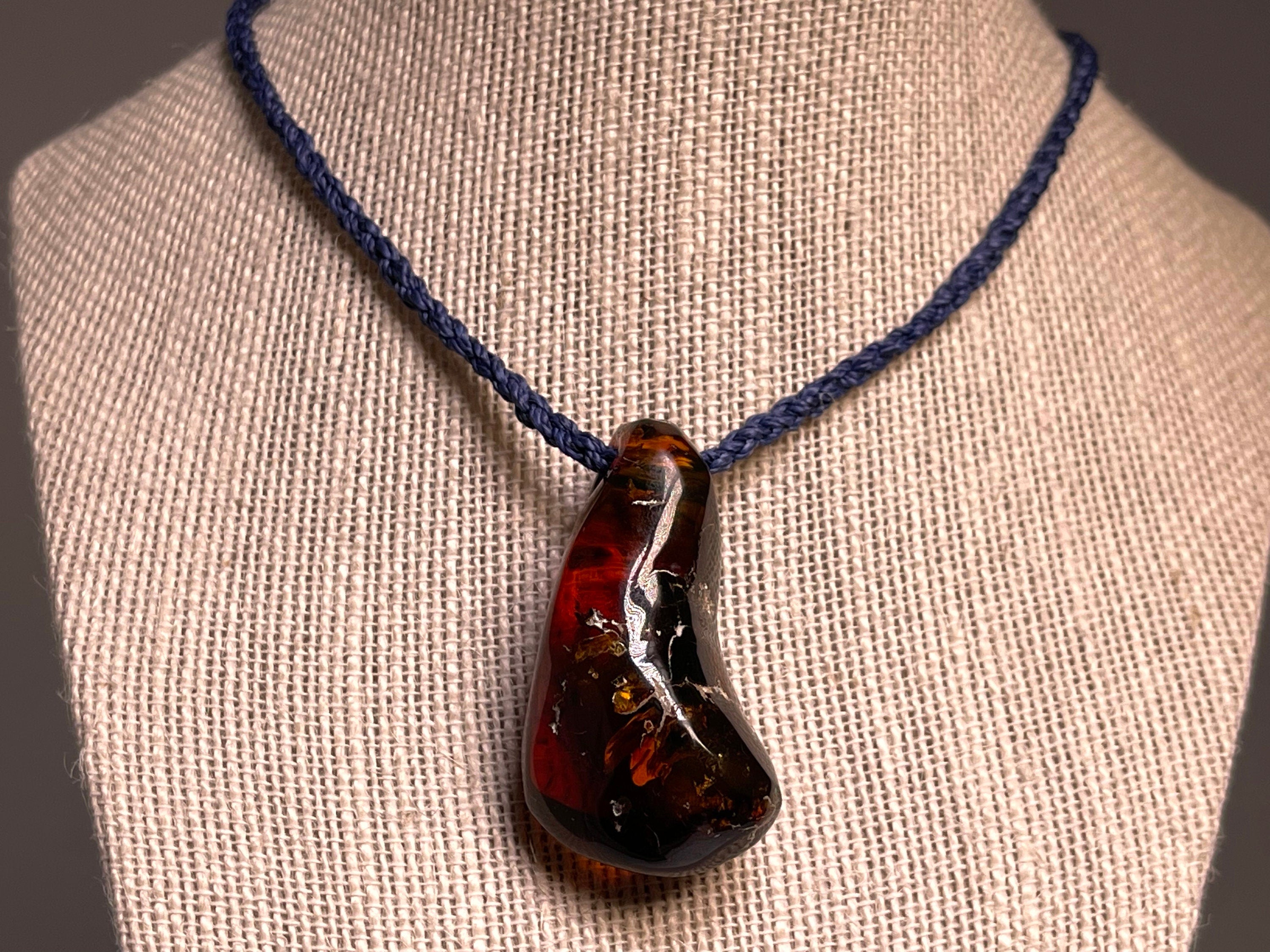 AMBER Crystal Necklace - Handmade Healing Stone Pendant Jewelry for Women | Natural Baltic Amber Gemstone for Chakra Balancing & Spiritual Wellness | Perfect for Meditation, Yoga & Energy Healing