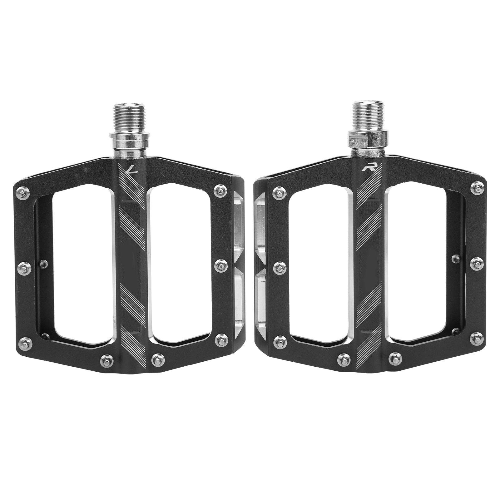 Keenso Bike Pedals - Aluminum Alloy Mountain Bike Pedals with Bearings for Road Cycling & Bicycles - Durable Flat Pedals for Commuting, Trail Riding & Urban Cycling