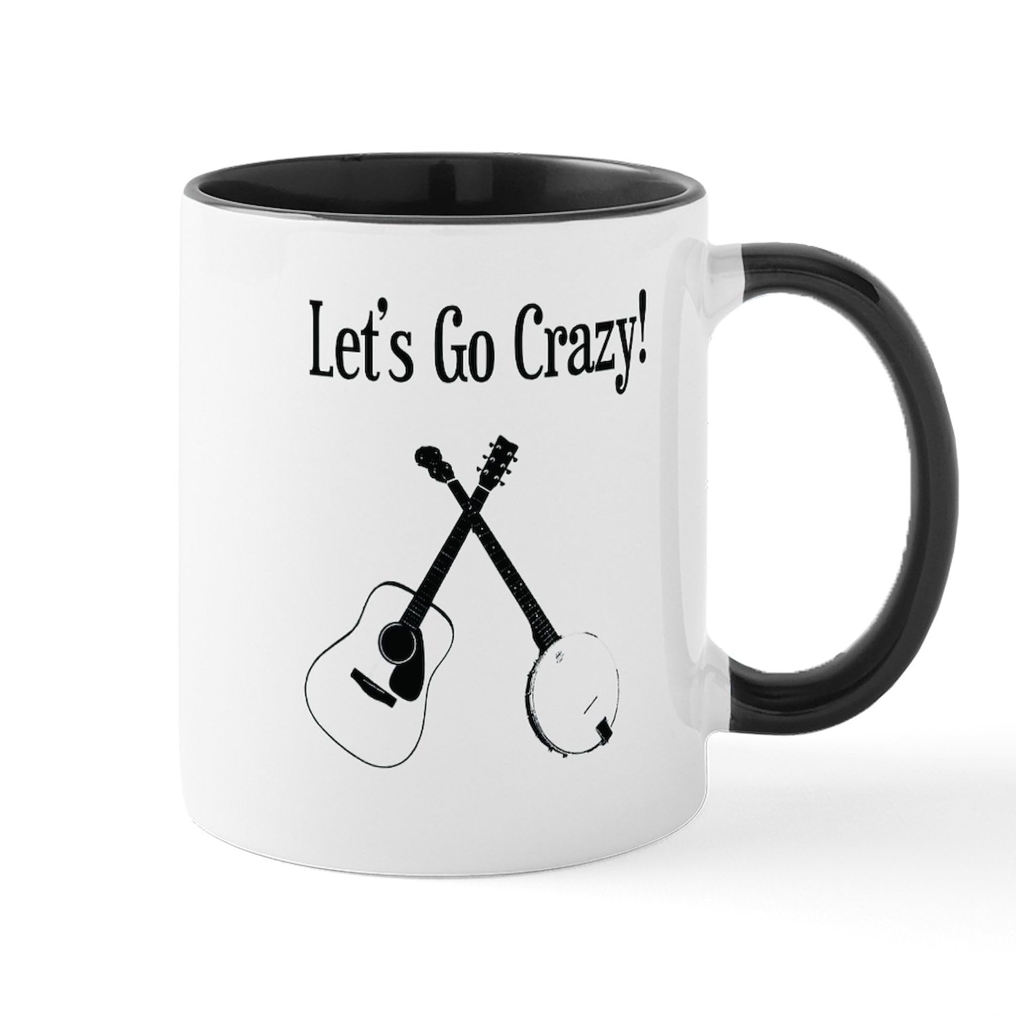 11 oz (325 ml) Ceramic Coffee Mug - Guitar & Banjo Design - Perfect for Musicians & Music Lovers - Great for Home, Office, or Gifts
