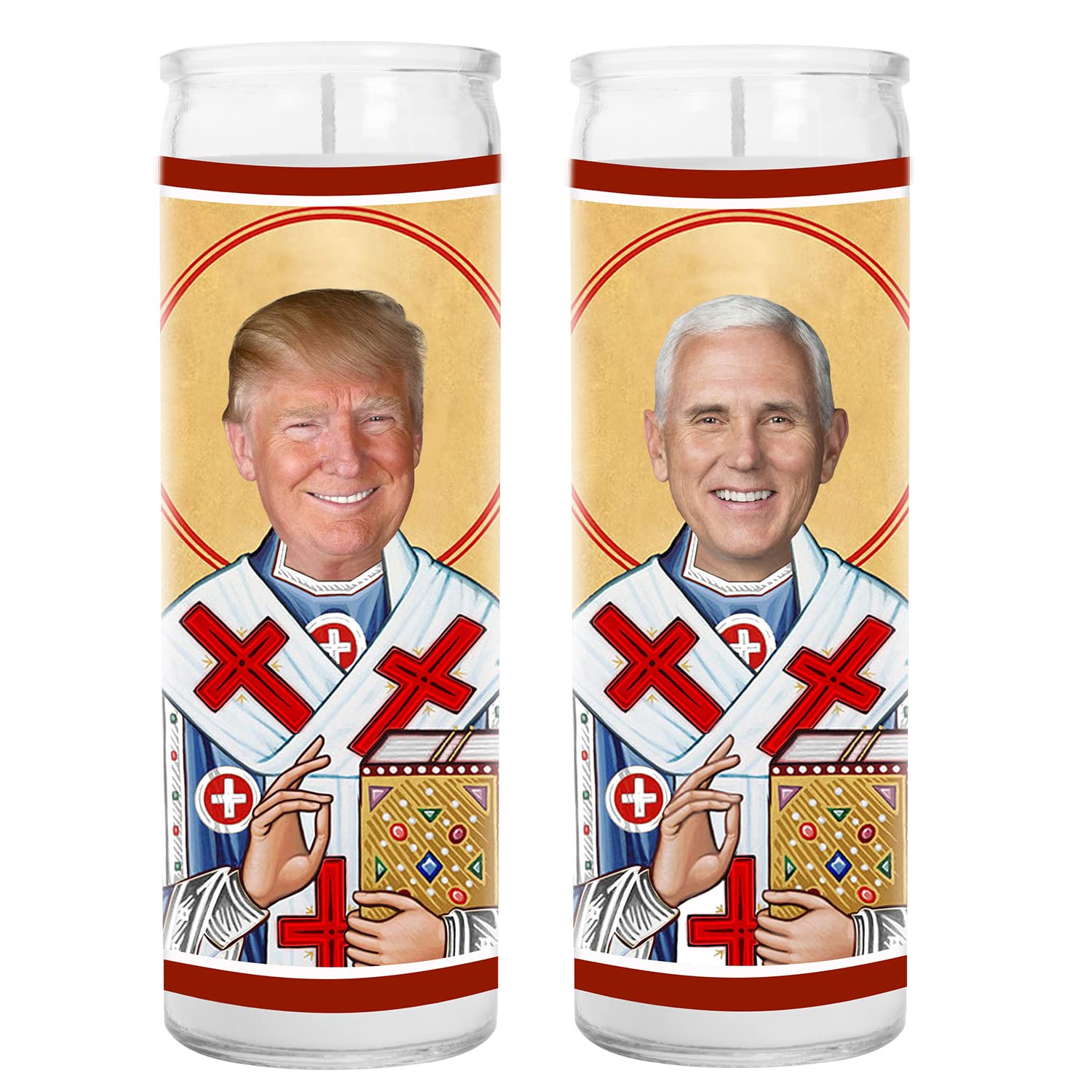 Donald and Mike Celebrity Candle Set - 2024 President & VP Funny Political Votive Candles - Novelty Pop Culture Gifts for Elections - Perfect for Political Parties, Office Decor & Democracy Themed Gifts