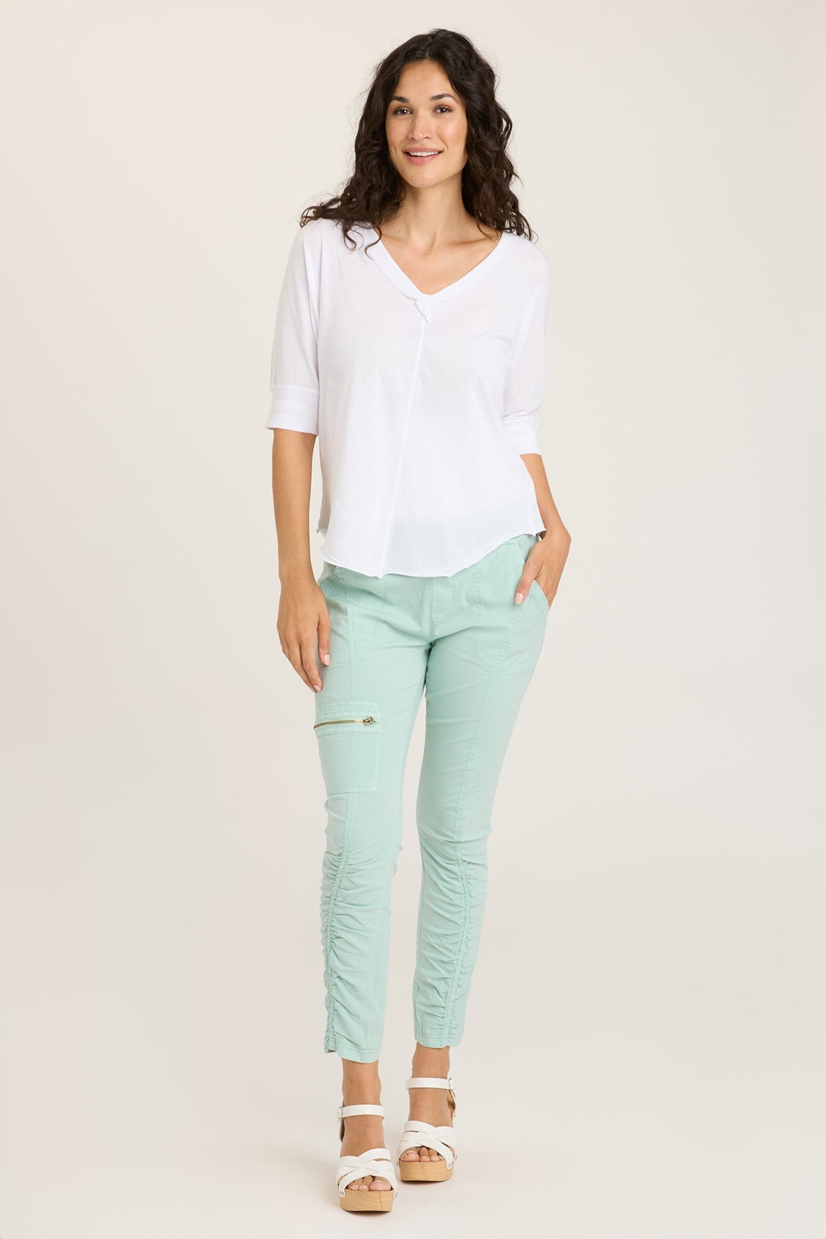 Gardiner Banded Sleeve Top 2.0 - Women's Fashion T-Shirt with Stylish Sleeve Bands | Perfect for Casual Wear, Workout & Everyday Outfits
