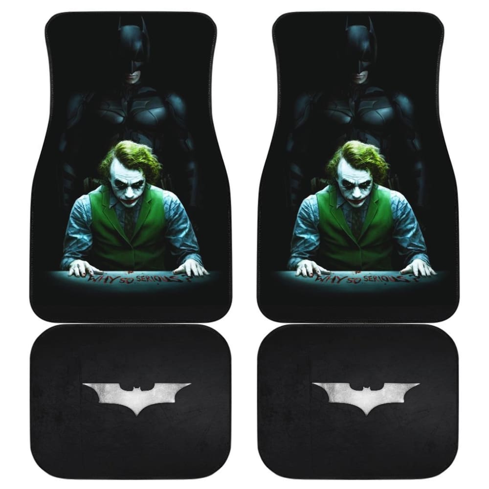 Batman vs Joker The Dark Knight Car Floor Mats - Premium Custom Fit for Vehicles - Perfect for DC Comics Fans & Movie Lovers (Use for Car Interior Protection & Style Enhancement)