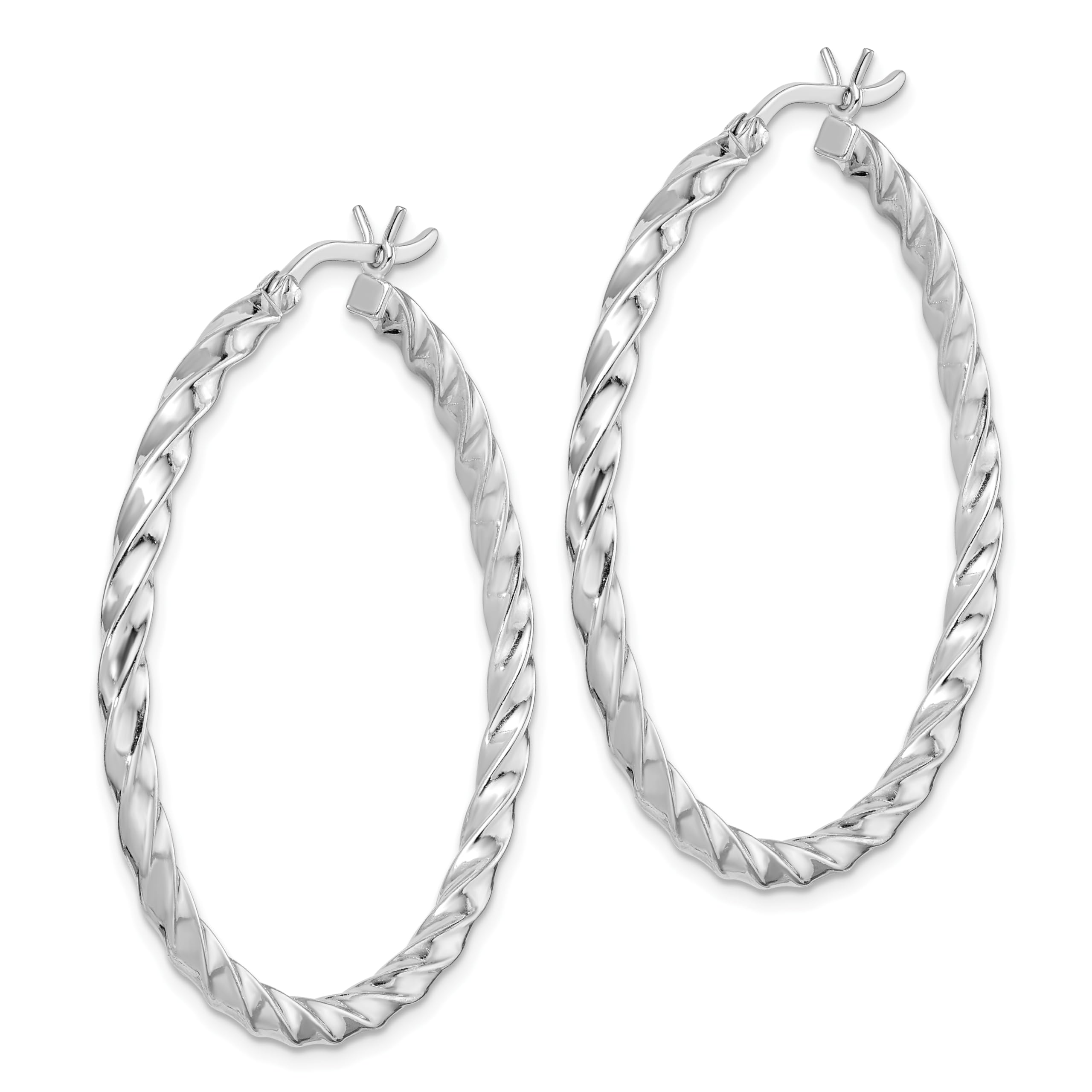 925 Sterling Silver Twisted Round Large Hoop Earrings for Women - Fashion Statement Jewelry for Party, Wedding & Everyday Wear