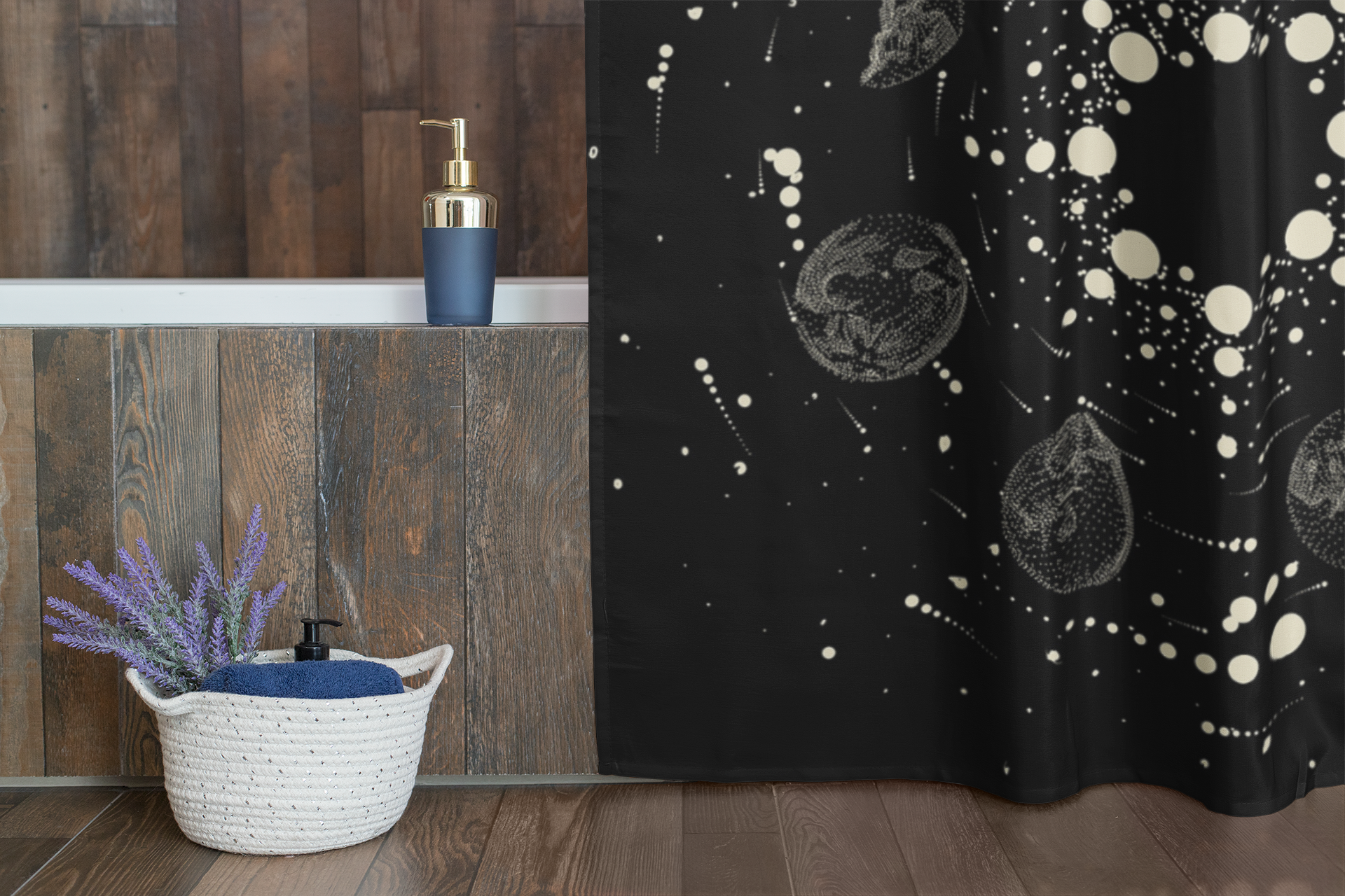 Celestial Zodiac Shower Curtain - Waterproof Bathroom Decor with 12 Zodiac Signs for Astrology Lovers - Perfect for Bathroom, Spa, and Dorm Room Decor