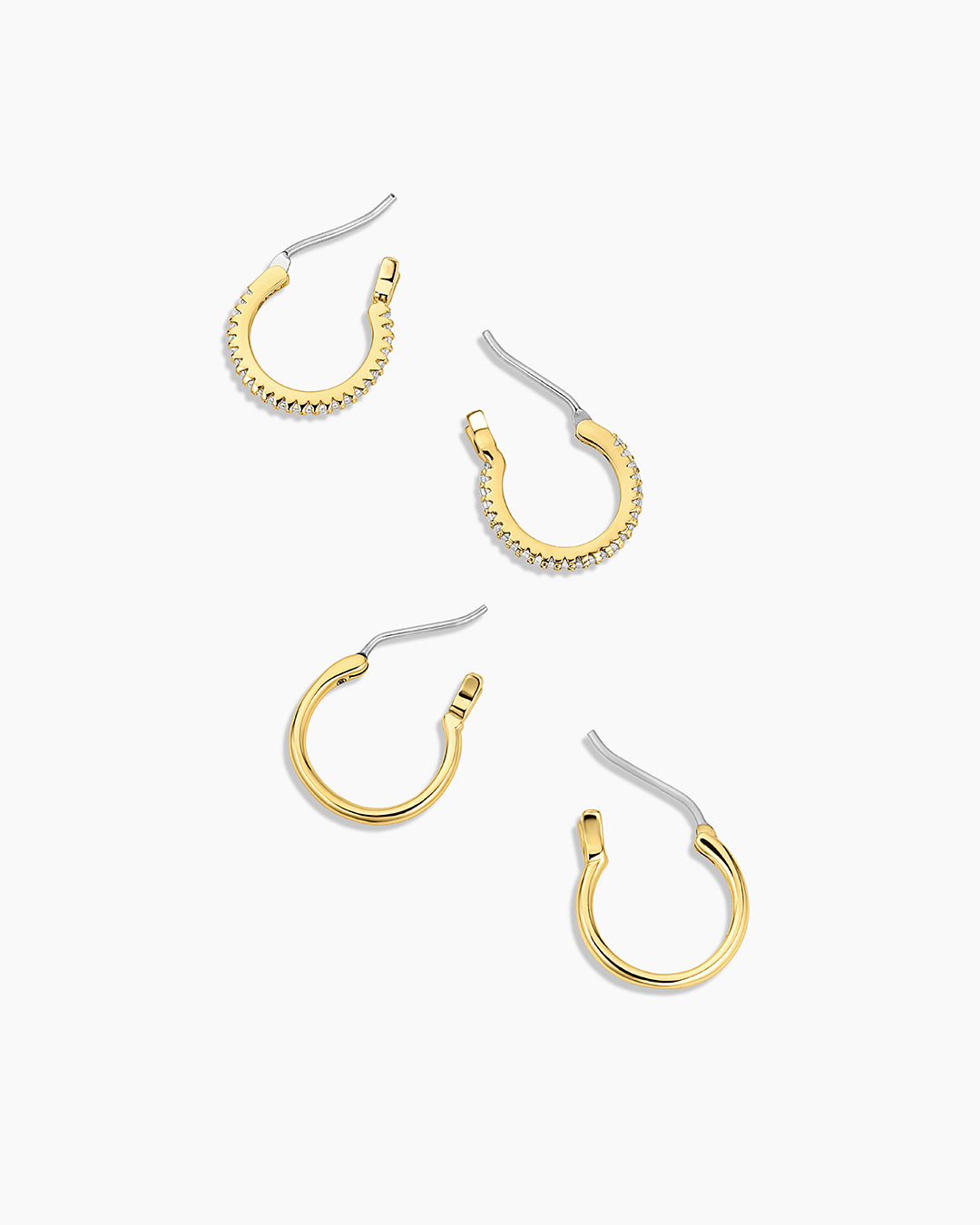 Classic Huggie Hoop Earrings Set - 14K Gold Plated Small Hoops for Women - Perfect for Everyday Wear, Gifts & Special Occasions