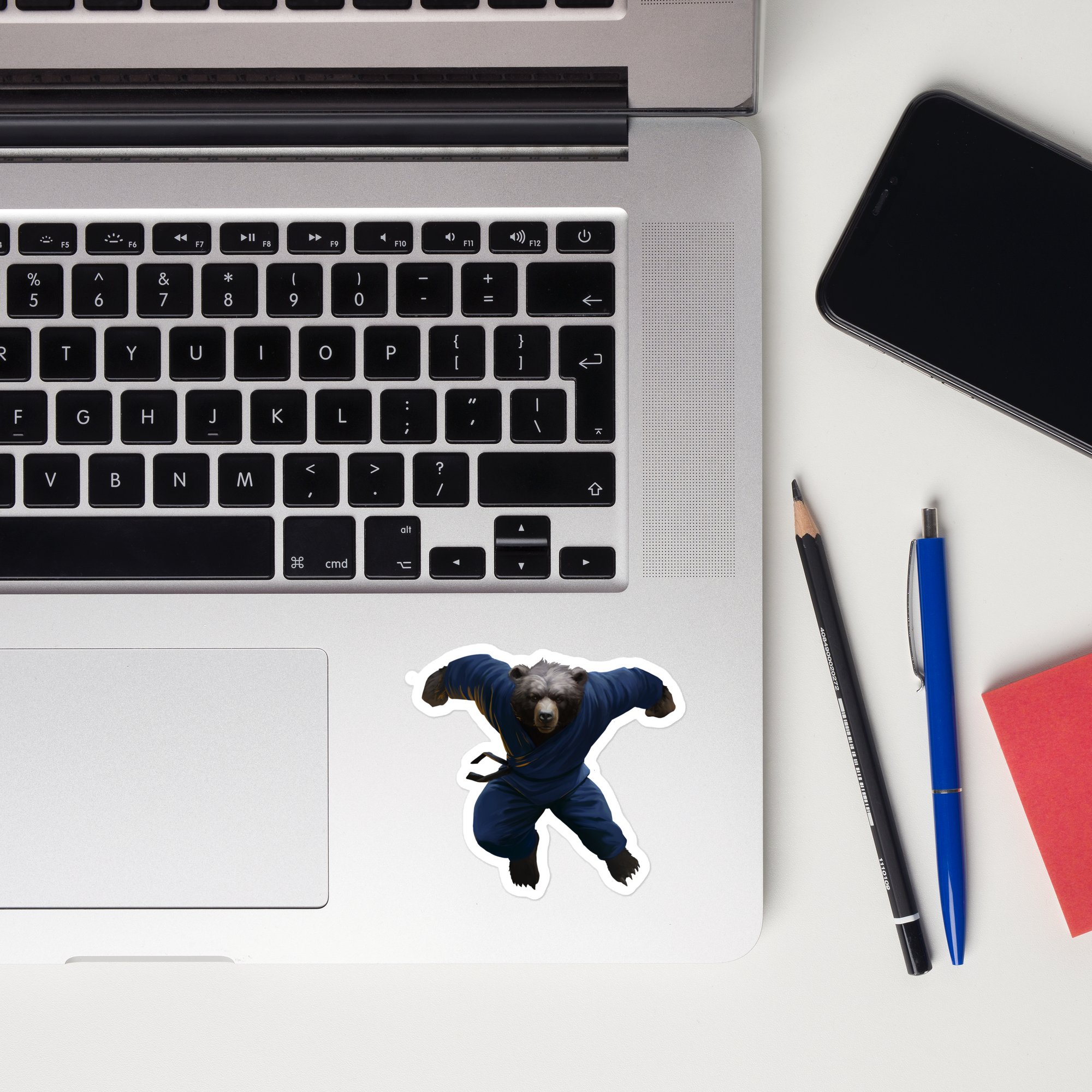 Zoo Jitsu Fighters Brutus the Bear Bubble-Free Sticker - Waterproof Vinyl Decal for Laptops, Cars, Water Bottles & DIY Crafts