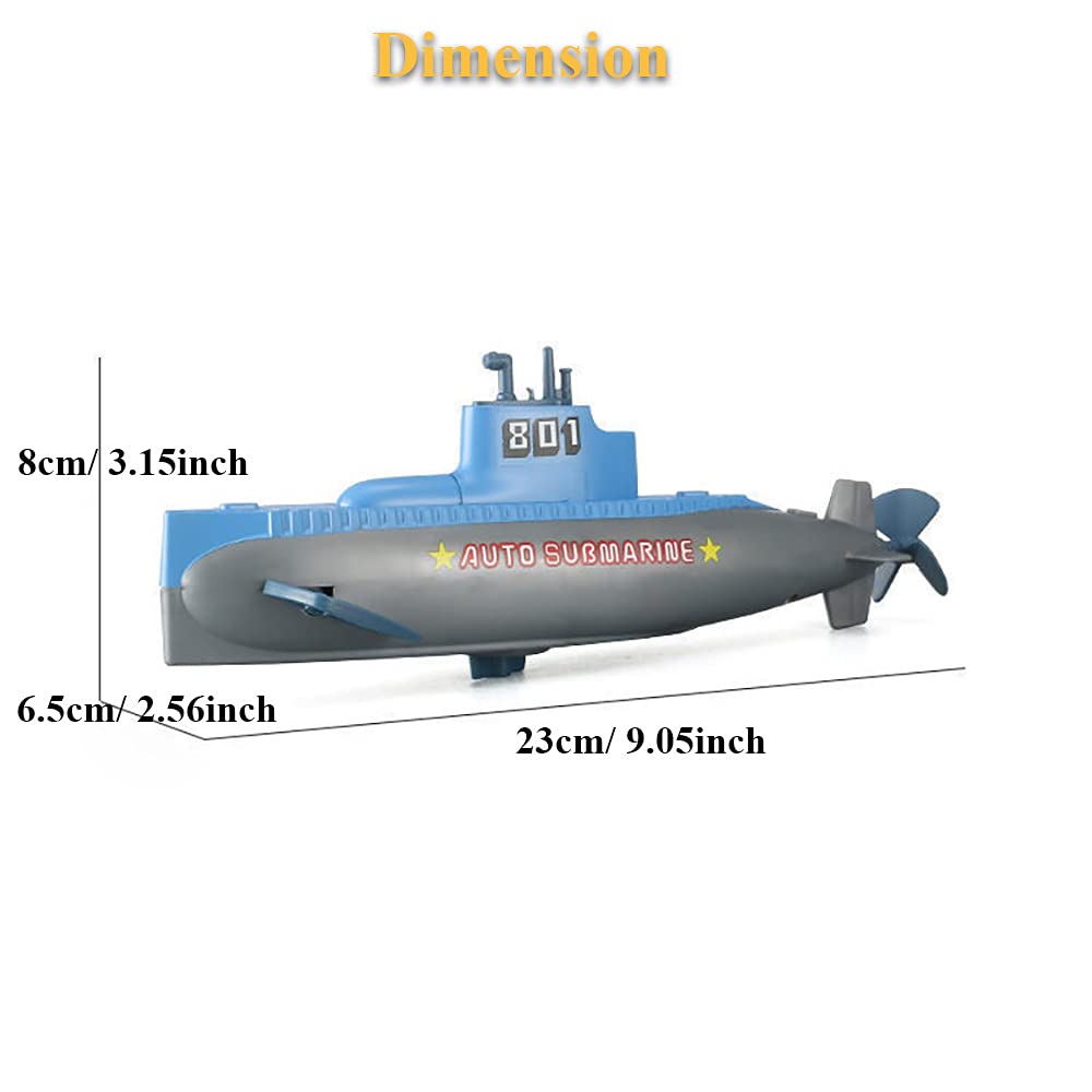 Wind Up Submarine Bath Toy - Clockwork Pigboat Floating Toy for Kids, Swimming Bathtub & Fish Tank Water Play - Fun Submarine Model Toy for Boys and Girls - Perfect for Bathtime, Pool Parties & Sensory Play