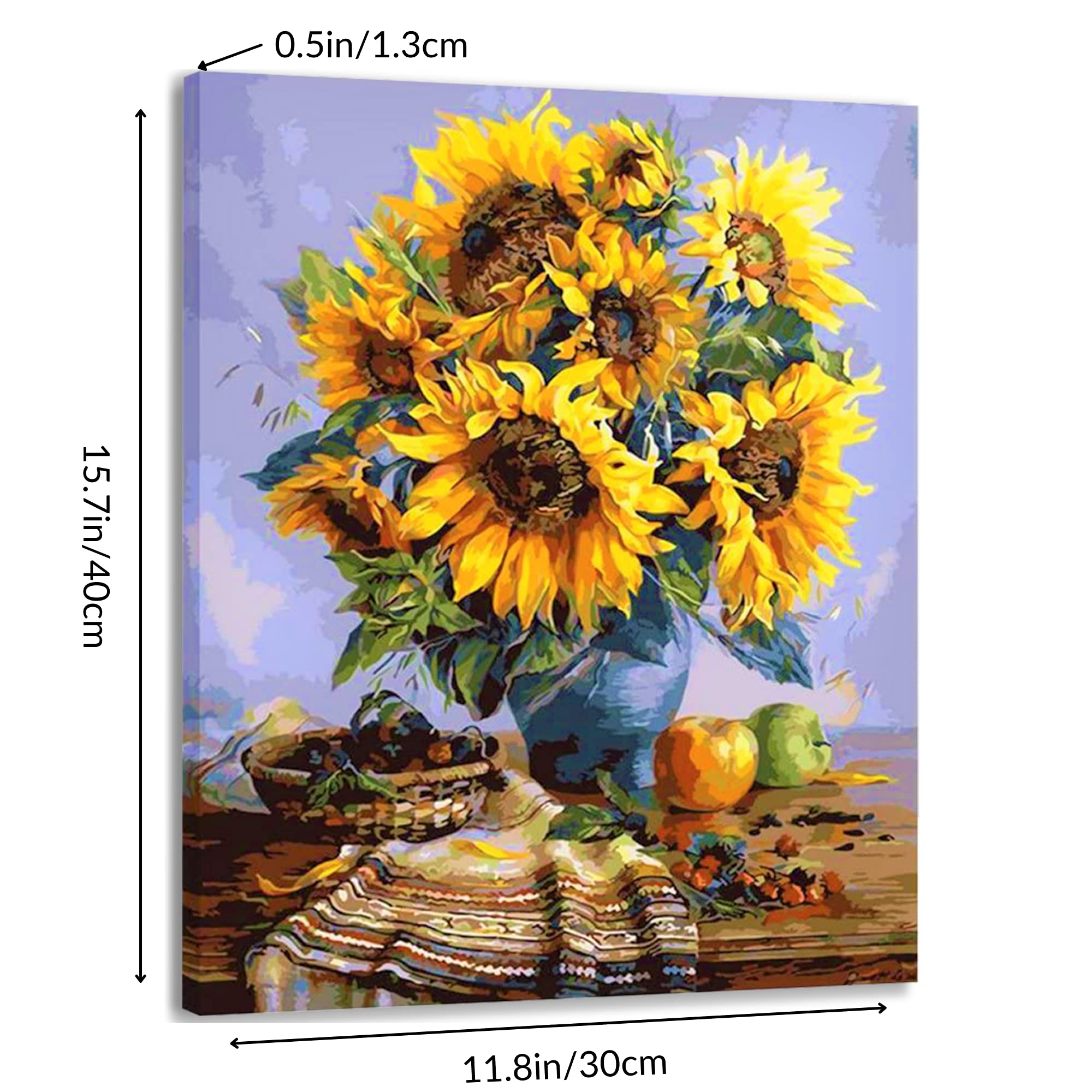 Artsy Etta Paint by Numbers Kit for Adults - Framed Canvas DIY Art Set with Floral Design | Easy Home Decor & Relaxing Creative Activity for Beginners