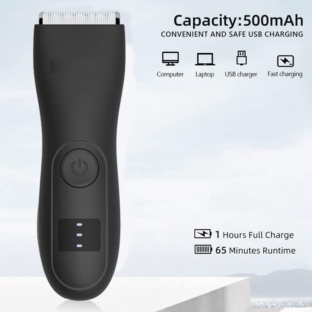 Premium Men's Body Hair Trimmer - Electric Bikini & Groin Shaver for Women & Men - Painless Hair Removal for Balls, Beard, Arms & Sensitive Areas - Waterproof for Shower Use - Perfect for Travel & Gym Bag Essentials