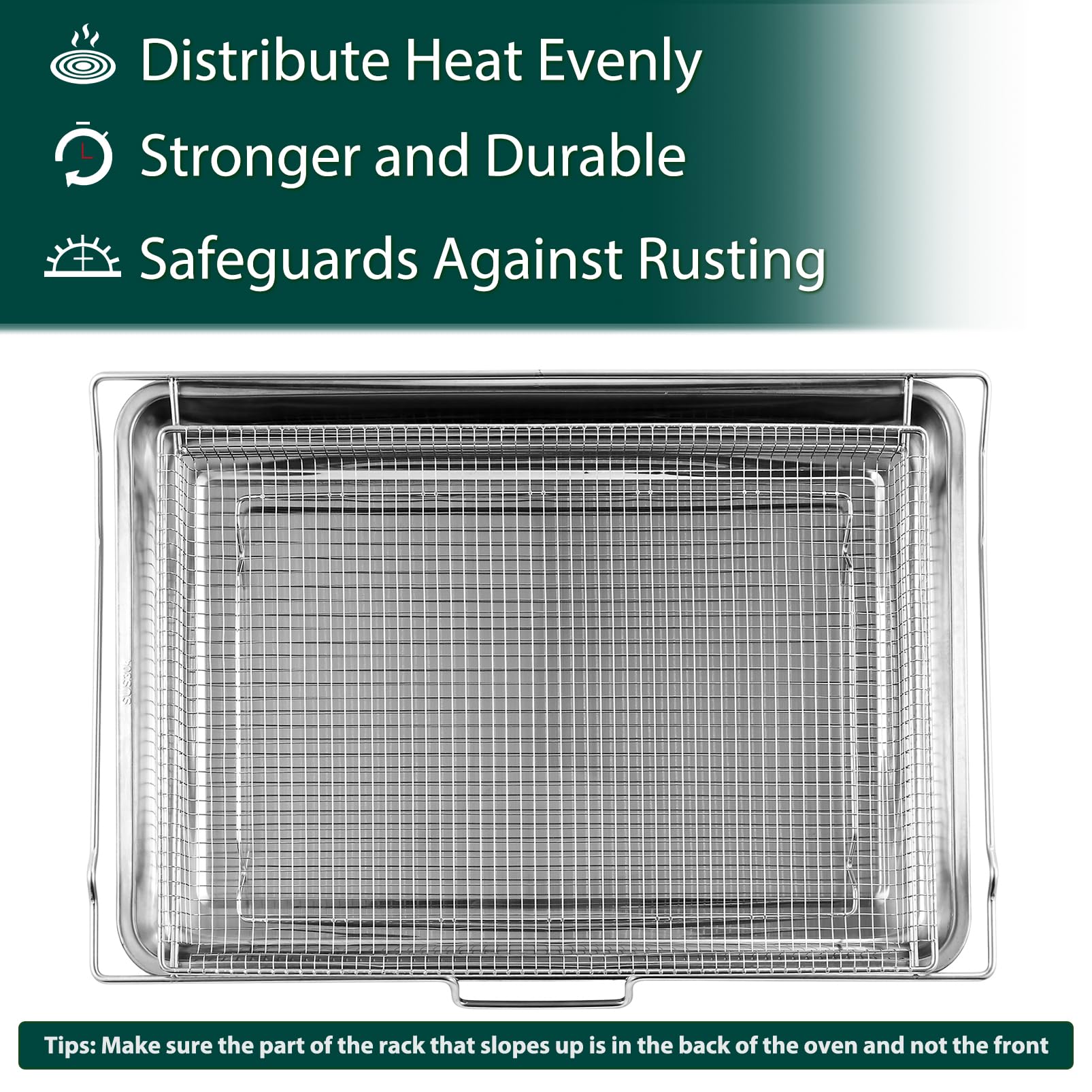 Samsung Oven Air Fryer Basket & Tray Replacement Parts - 304 Stainless Steel DG75-01001D for NX58F5500SS, NE63T8111SS/AA Ranges - Perfect for Healthy Frying, Roasting & Baking at Home (1 Pack)