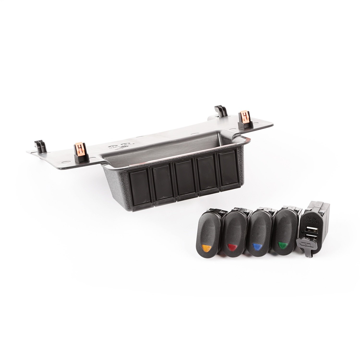 Rugged Ridge Switch Panel Kit for 2011-2018 Jeep Wrangler JK/JKU - Lower Dash Mount 17235.84 | Off-Road Accessories & Custom Lighting Control for Adventure Vehicles