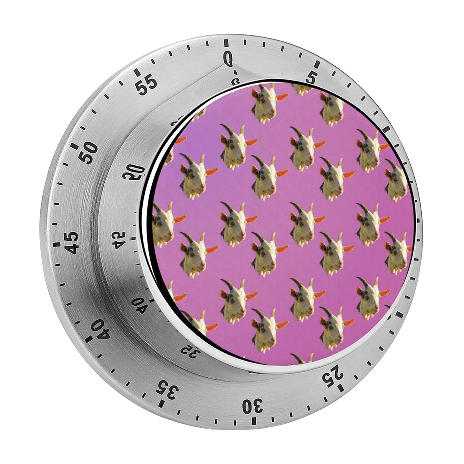 Goat Head Repeat Kitchen Timer - Stainless Steel Mechanical Wind-Up Countdown Timer for Cooking, Baking, Sports, and Games - Perfect for Kitchen, Gym, and Classroom Use