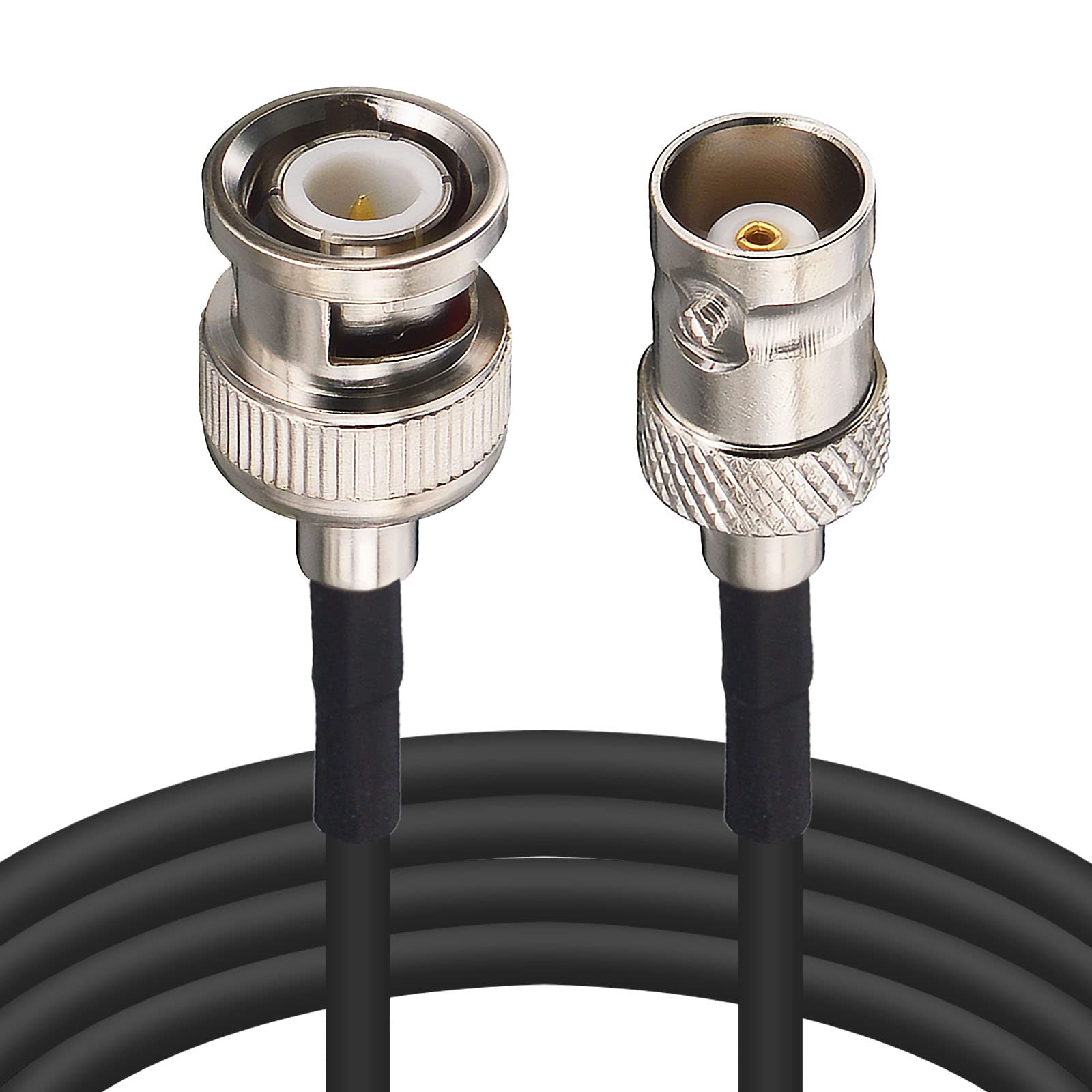 10ft BNC Male to Female Coaxial Extension Cable - 50 Ohm RG174 SDI CCTV Video Cable for Security Cameras, DVR Systems & HD Video Transmission - Perfect for Home Surveillance, Studio Equipment & Broadcast Setups