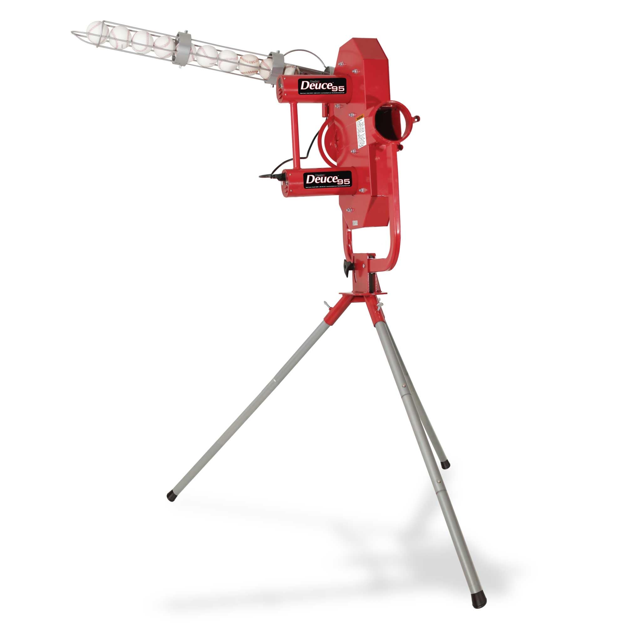 Heater Sports Deuce 95 MPH Adjustable Baseball Pitching Machine with Auto Ball Feeder - Fastball & Curveball Pitching Machine for Training, Practice & Games - Works with Real Baseballs & Machine Balls - Perfect for Youth, High School & Adult Baseball Players - Indoor & Outdoor Use