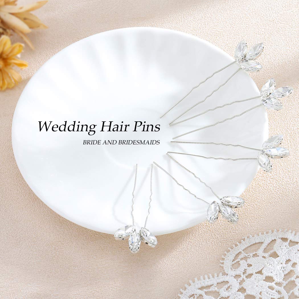 Bride Wedding Hair Pins - Rhinestone Crystal Hair Accessories for Wedding & Party
