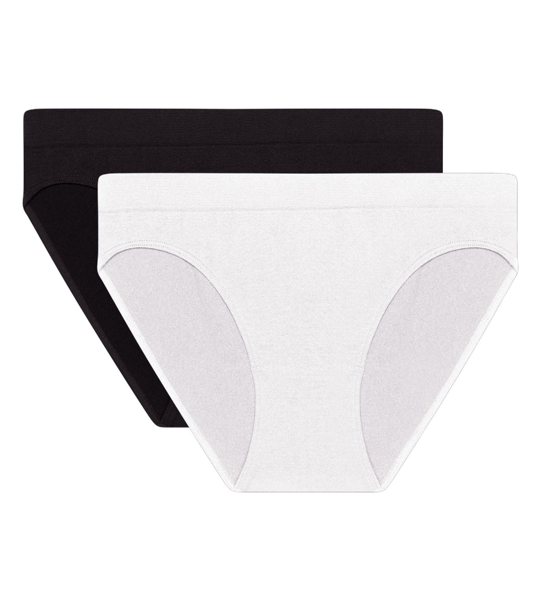 Seamless Microfiber Underwear Pack of 2 - Black & White Eco-Friendly Les Pockets for Comfort & Breathability | Perfect for Yoga, Travel & Everyday Wear