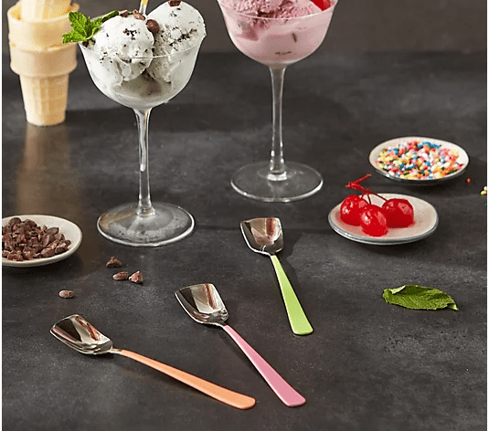 Colorful Ice Cream Spoons - 12 Pack Reusable Plastic Dessert Spoons for Parties, Sundaes, and Frozen Treats - Perfect for Birthday, Wedding, and Summer Events