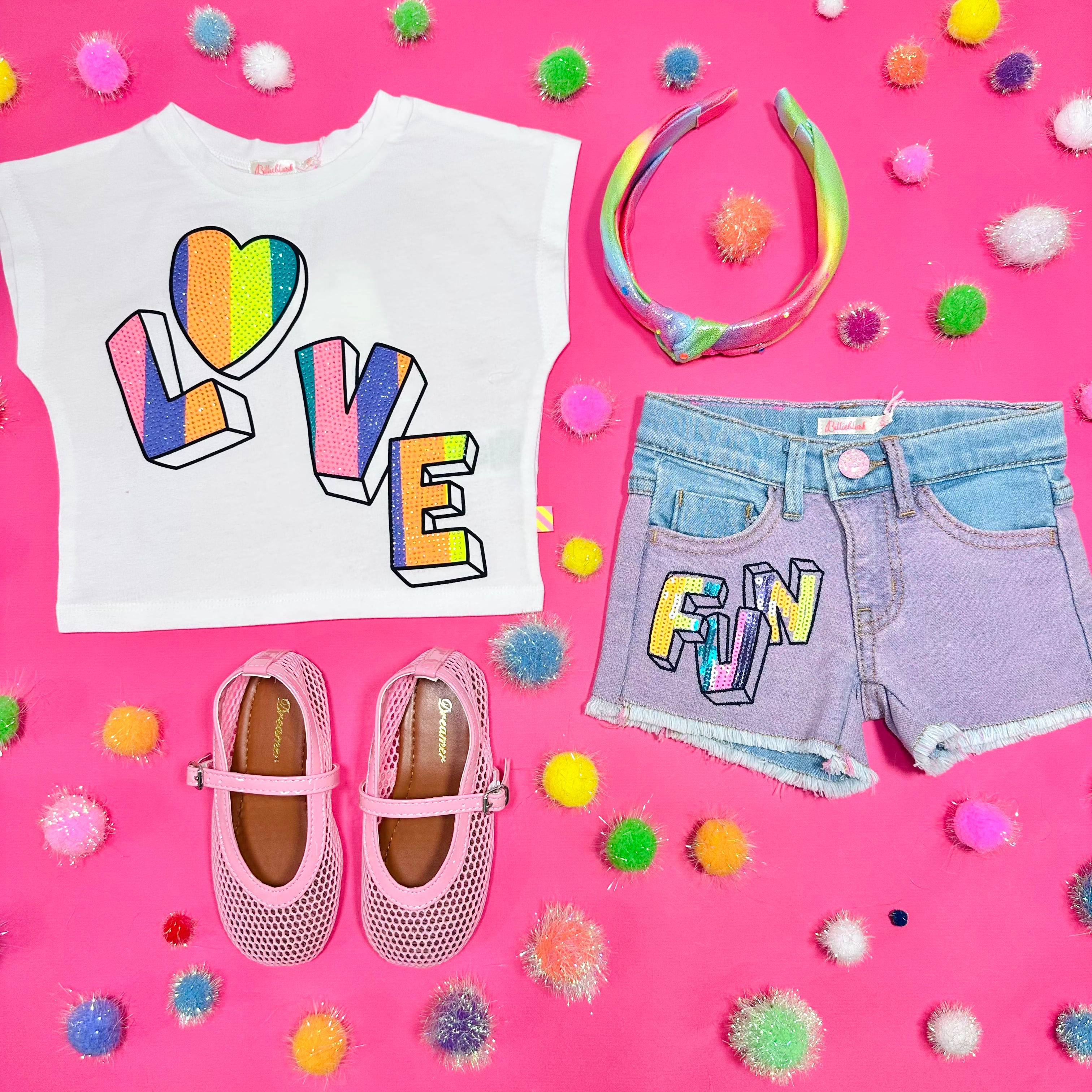 Billieblush Love Graphic T-Shirt for Women - Soft Cotton Casual Tee - Perfect for Everyday Wear, Dates & Outings