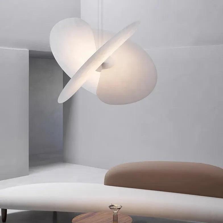 Modern White Silk Fabric Pendant Light - Elegant Dining Room & Bedroom Ceiling Lighting Fixture for Home Decor