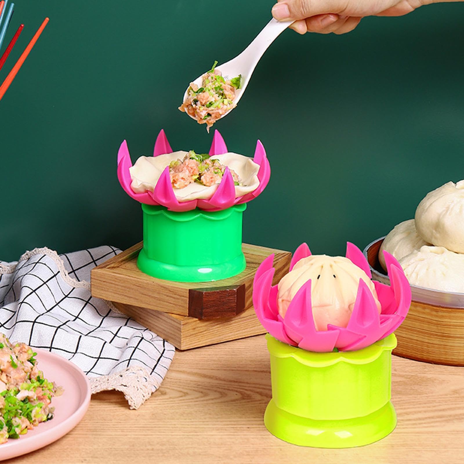 CALANDIS® Steamed Bun Maker - Large Yellow Dough Press for Homemade Bao Buns | Kitchen Baking Tool for Asian Cuisine | Perfect for Family Cooking, Dim Sum Parties & Meal Prep