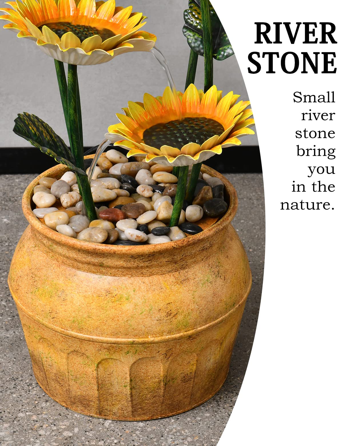 6-Tier Cascading Sunflower Water Fountain - 33.8