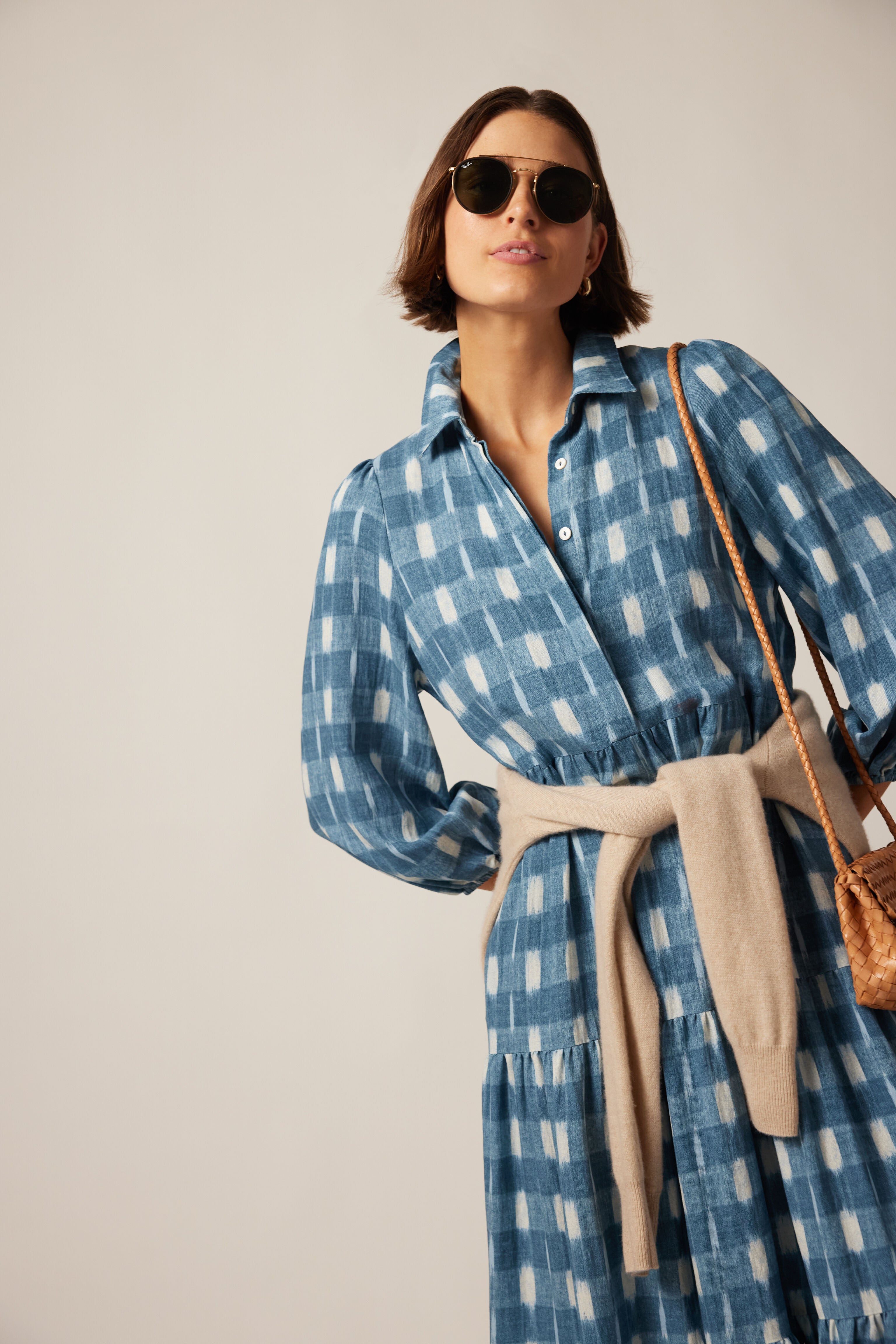 Blue Ikat Mabel Maxi Dress - Floral Print Boho Summer Dress for Women | Beach Wedding, Vacation & Party Wear